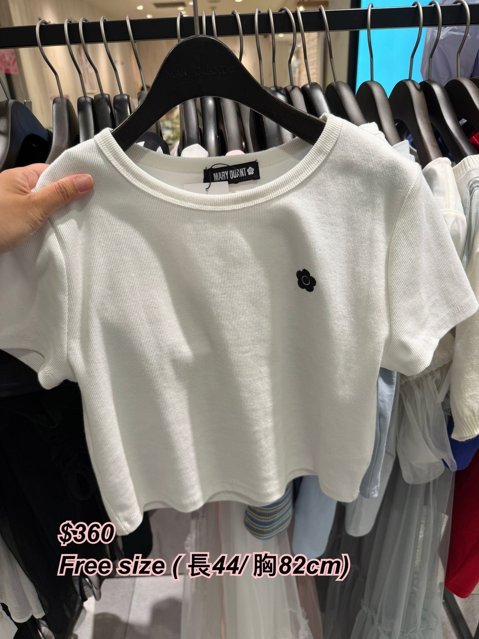 260424 Mary Quant 小花logo 短身Tee / 4 色