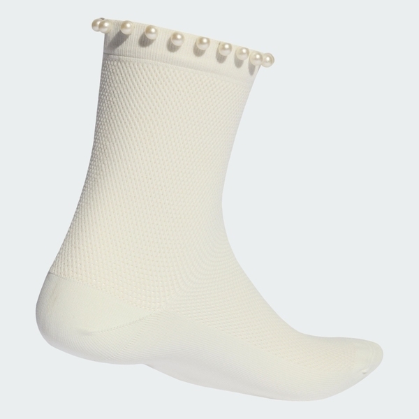Adidas 愛迪達 Pearls Cr S 1p KD8378 女 中筒襪 米 珍珠 一雙入 穿搭 甜美