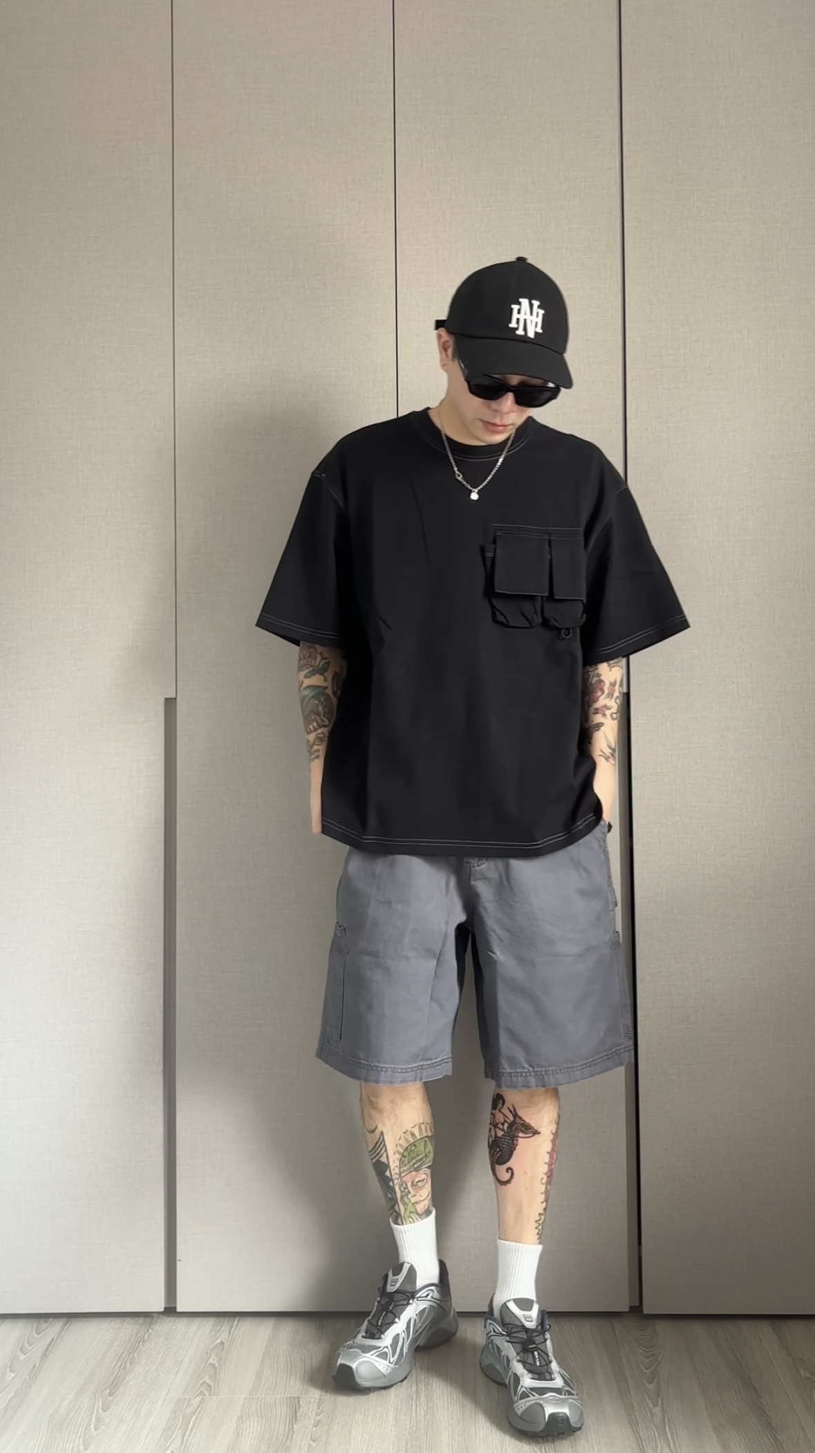 多口袋重磅Tee