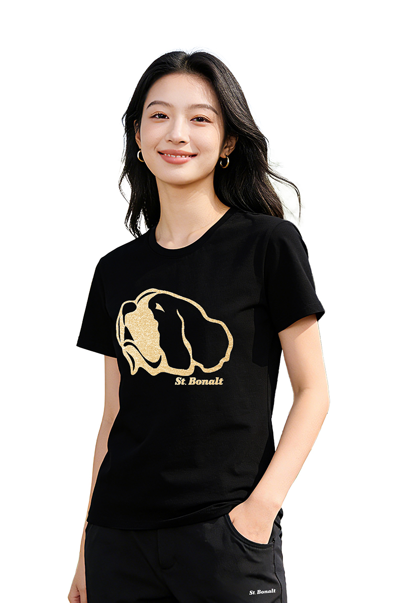 印花棉質圓領T恤│女款 8095  (吸汗透氣   舒適 乾爽)