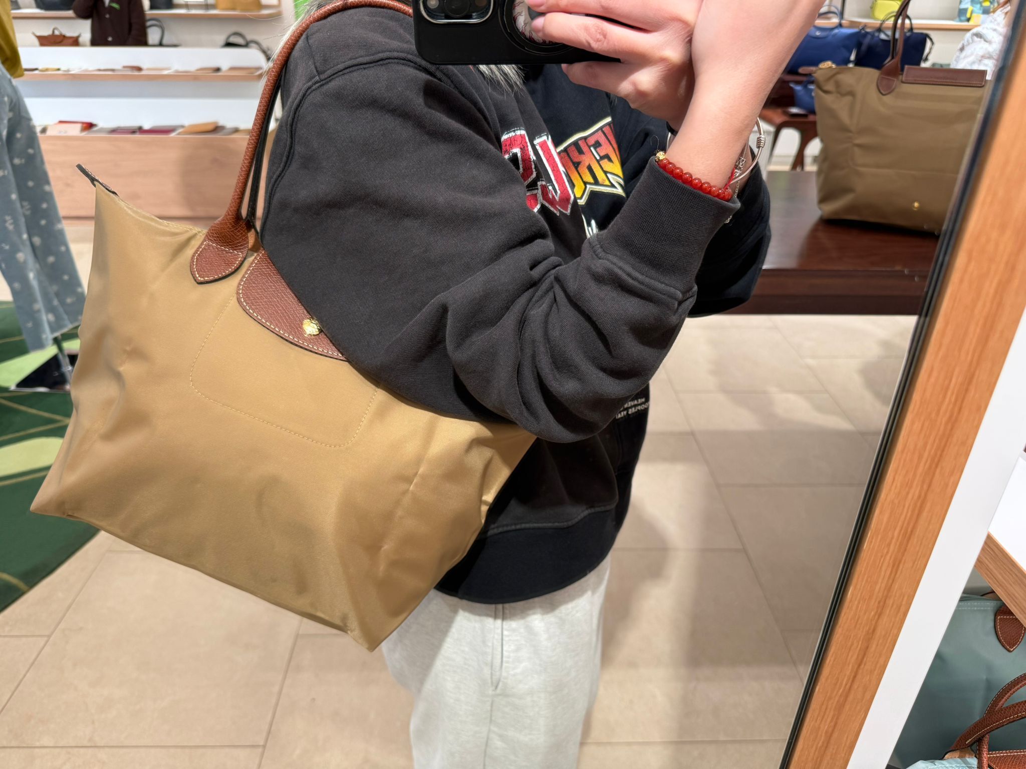 LYS01616 Longchamp長把摺疊水餃包(新色)