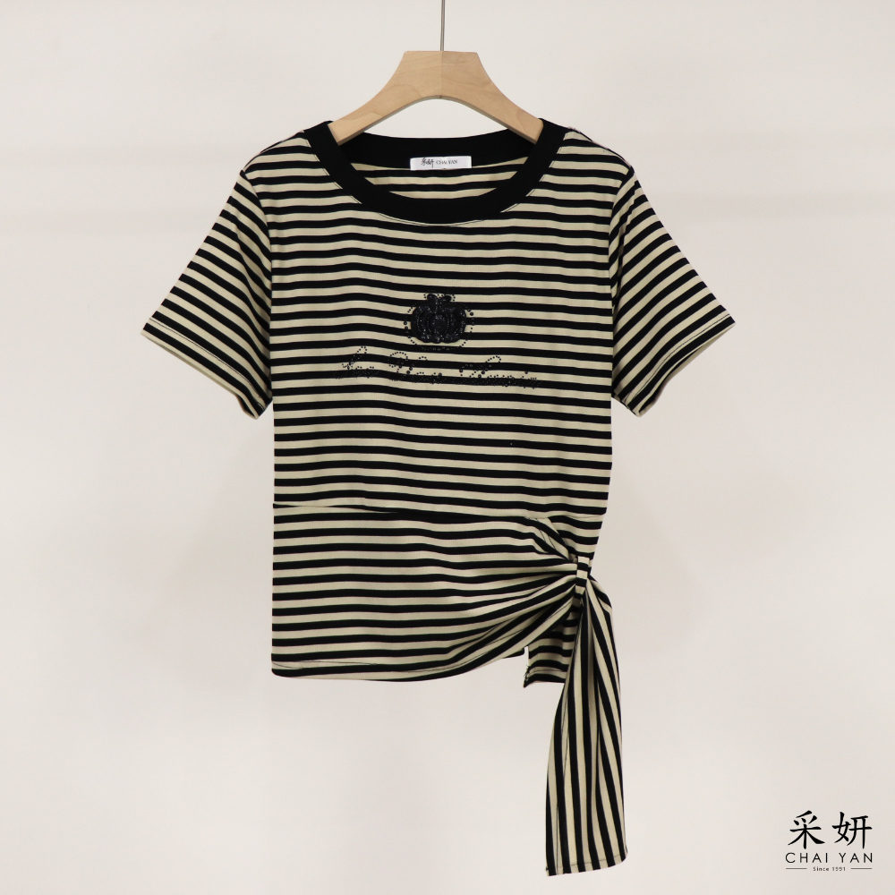 串珠南瓜高彈短袖上衣