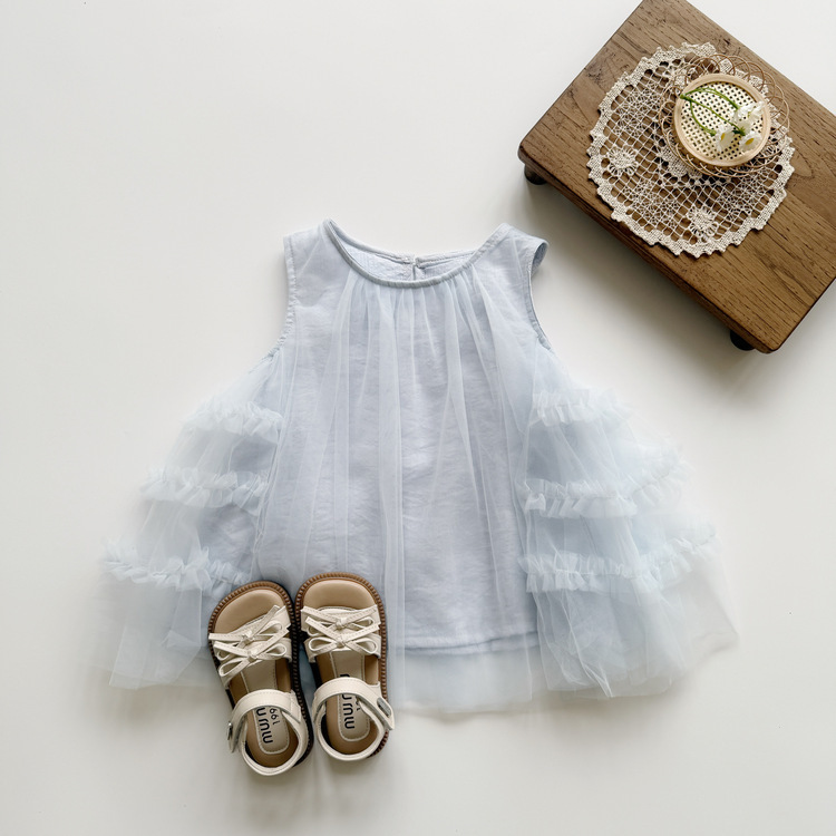 甜美網紗無袖背心裙