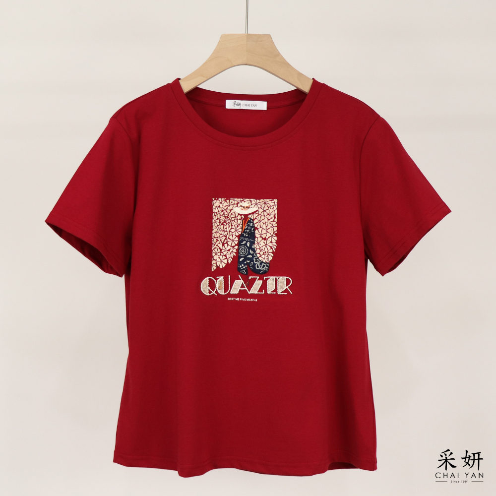 女孩膠印短袖上衣