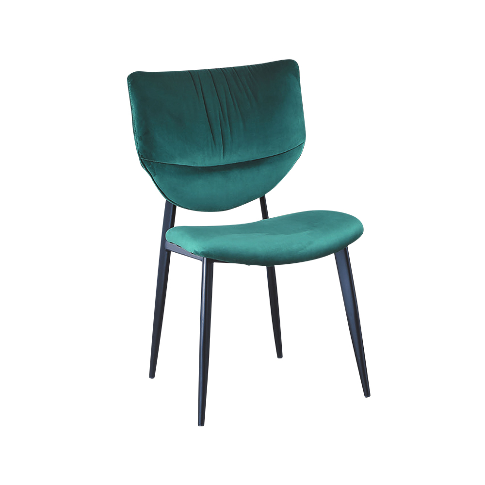 柏蒂家居-海格綠色絨布餐椅/休閒洽談椅/單椅