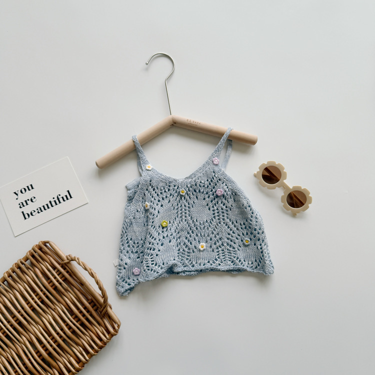 緹花鏤空吊帶背心