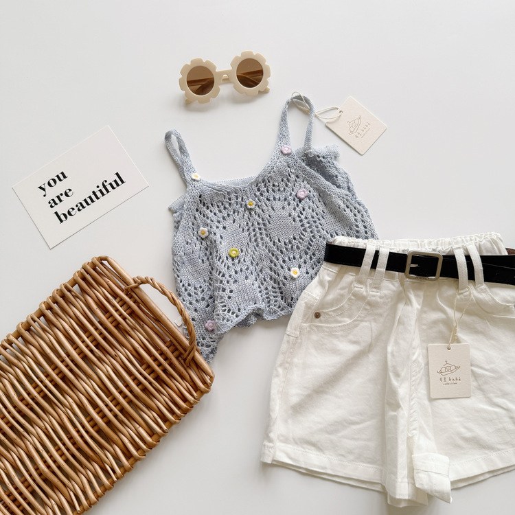 緹花鏤空吊帶背心