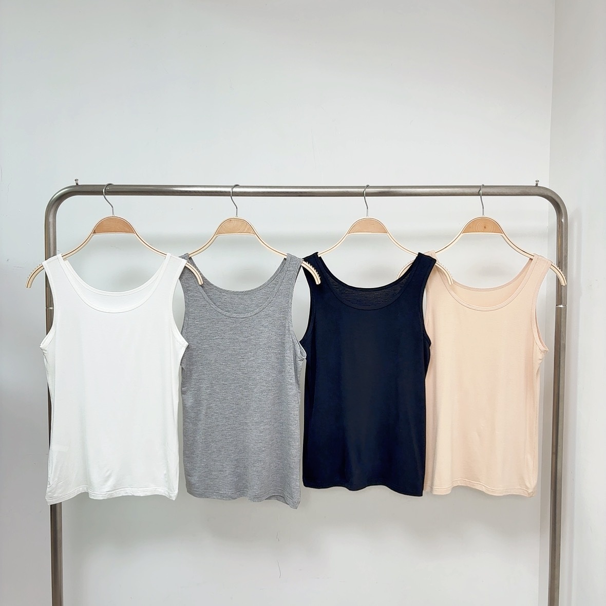 ⭐️⭐️【預訂】第N團～813 薄棉彈性背心打底衫-2件裝 (E75-E78)