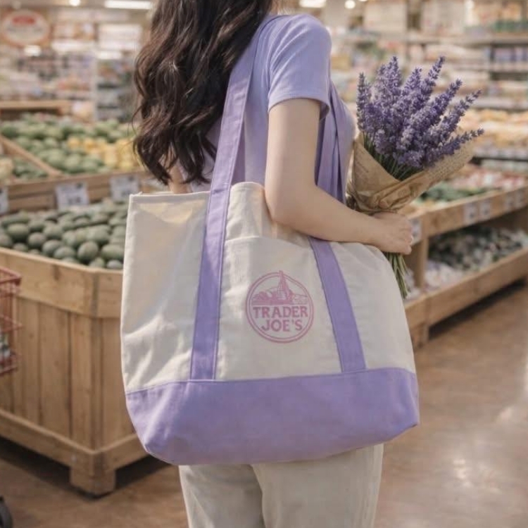 美國 TRADER JOEs 限定購物袋 薰衣草紫