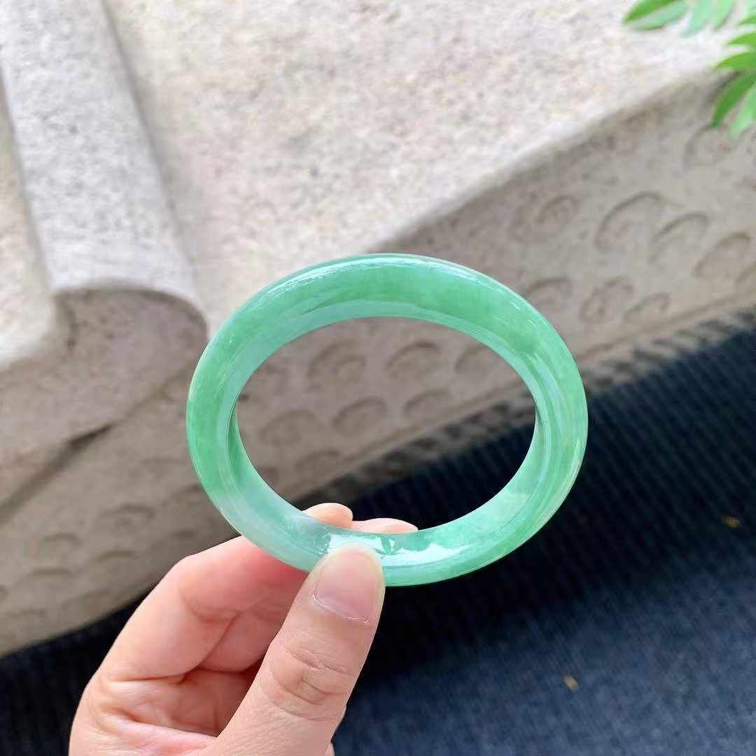 滿綠翡翠手鐲,天然翡翠A玉, 緬甸玉, Jade, Jadeite