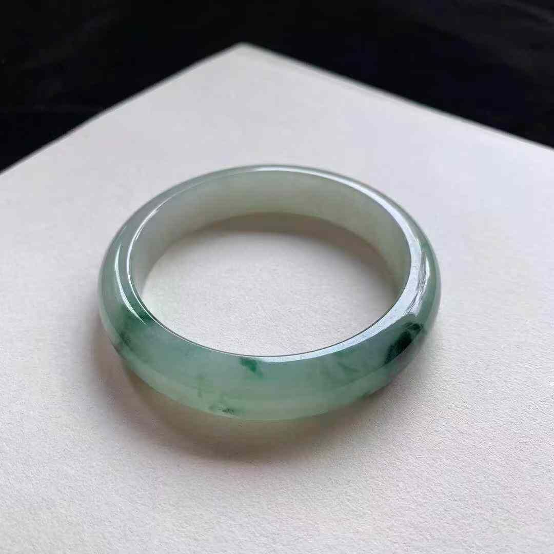 冰飄花翡翠正圈手鐲,天然翡翠A玉, 緬甸玉, Jade, Jadeite
