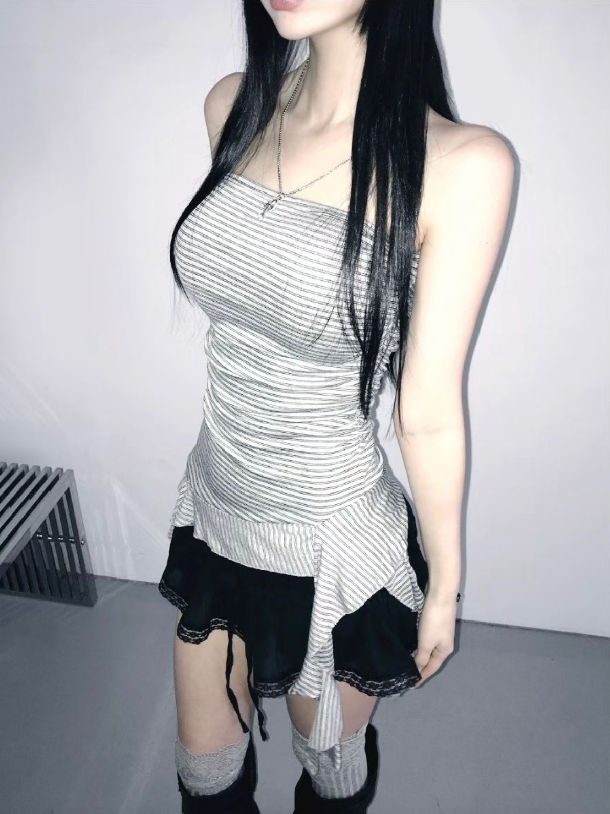 超完美身型條紋平口背心