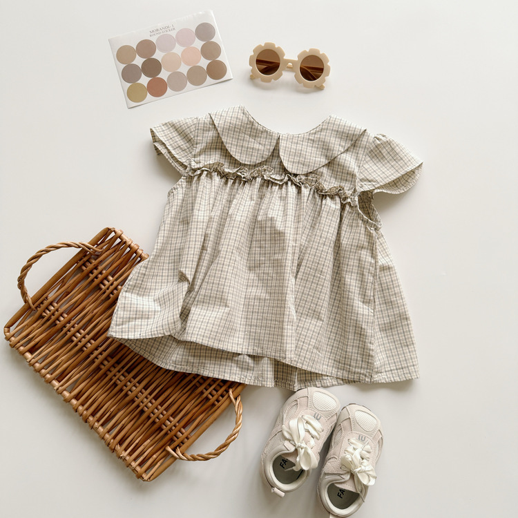 娃娃領格子上衣