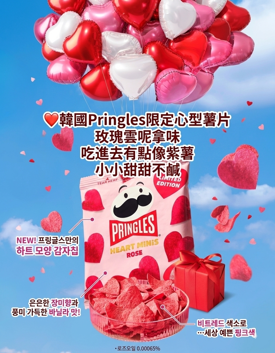 【直播】Pringles LX042501 Heart Mini Rose 愛心迷你玫瑰薯片(1套2包)