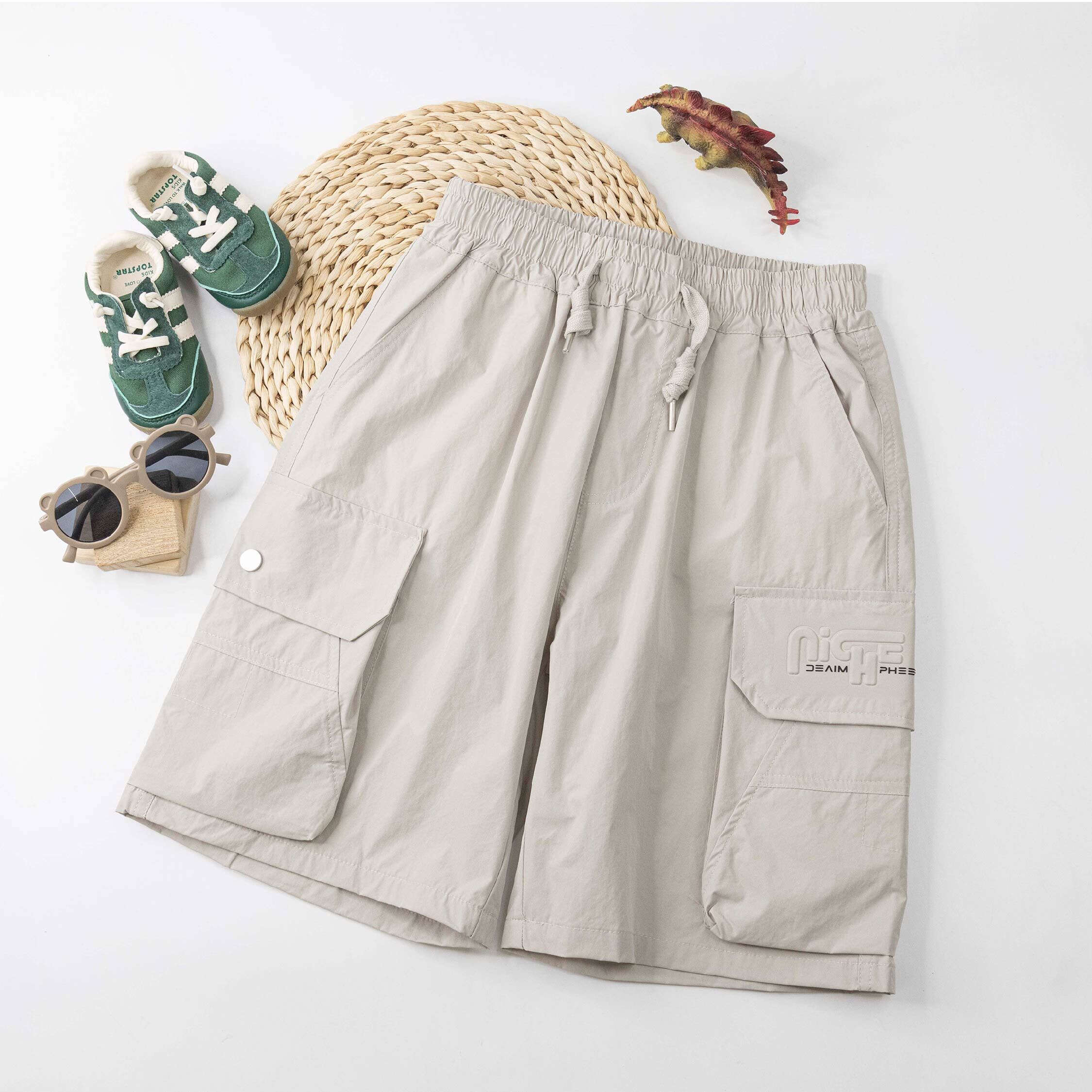 浮雕英字設計工裝短褲 (H60102)