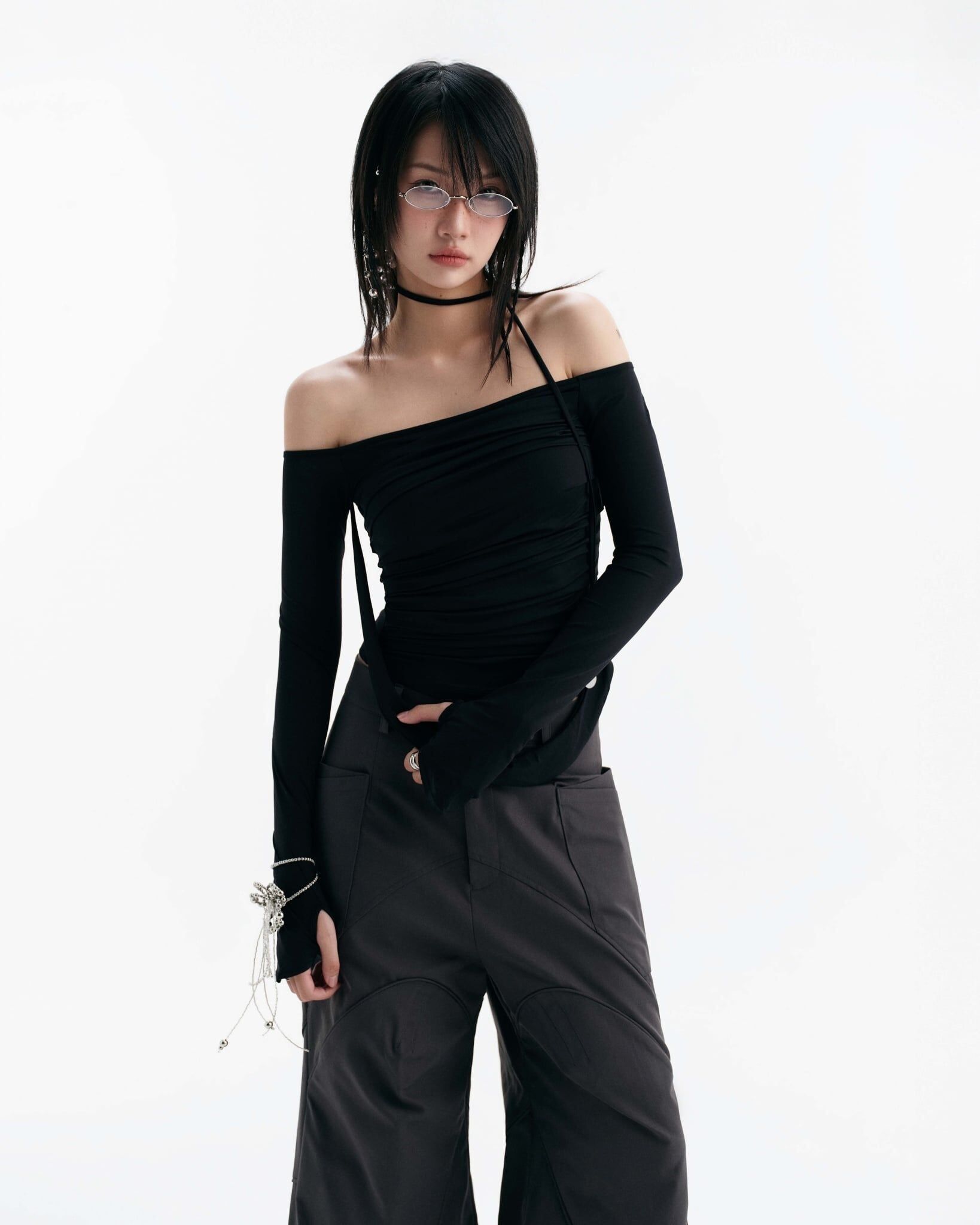 BUNNYHILL MELVIN LONG SLEEVE TOP 一字領 掛脖 上衣