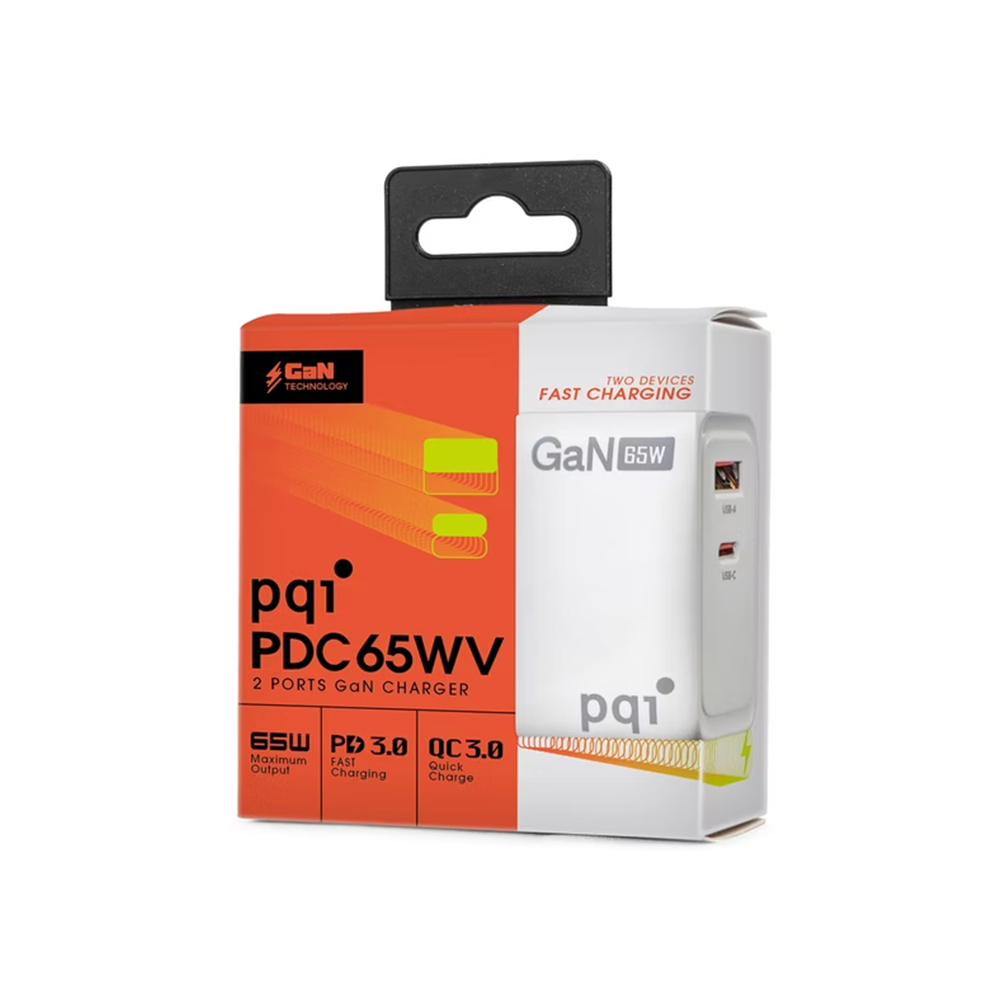 【PQI勁永】PD65W  GaN (氮化鎵)  充電器 充電頭 雙孔 USB-C+ USB-A  (PDC65W)