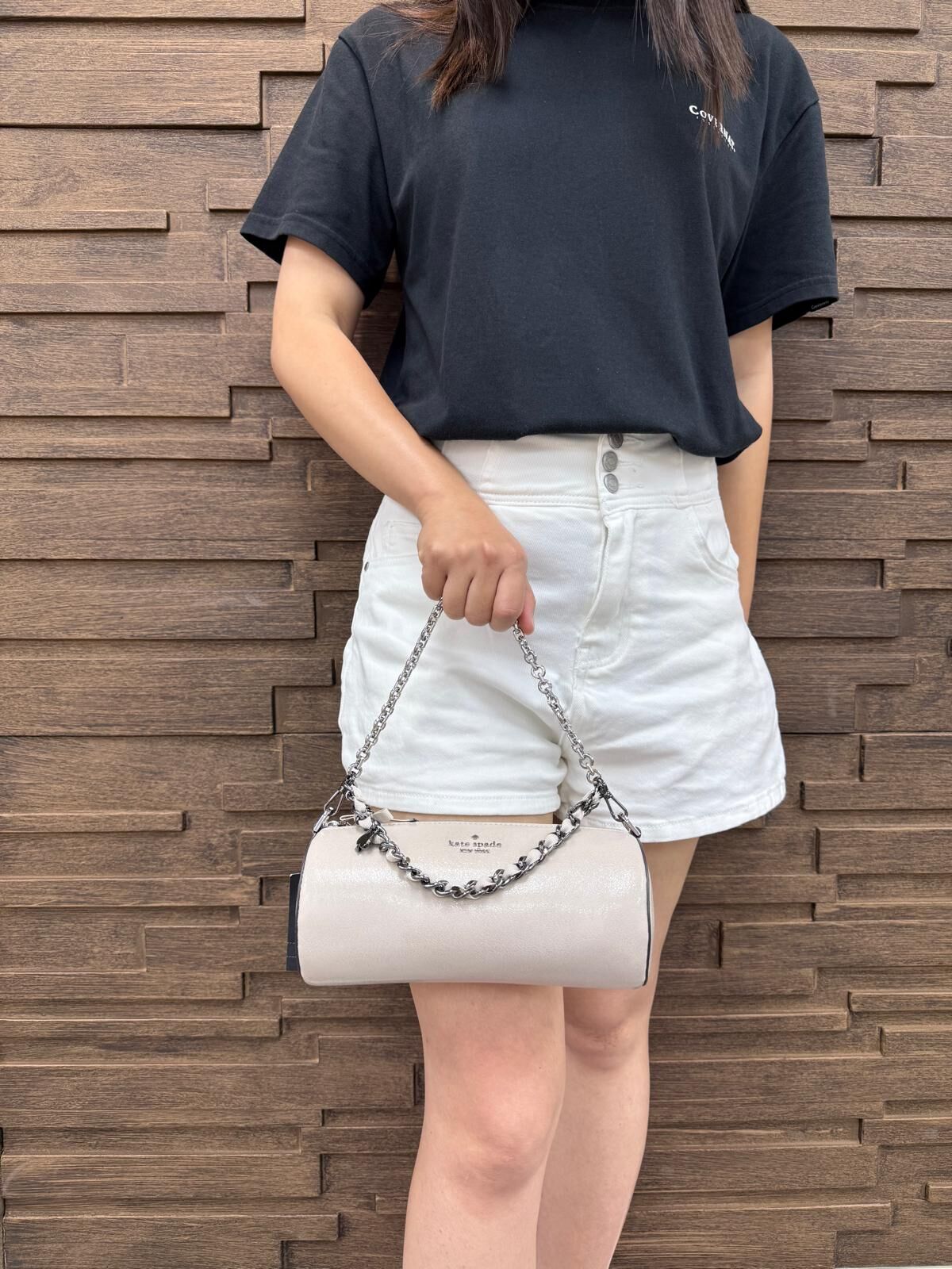 LYS01618 KATE SPADE 圓筒袋鏈包杏色