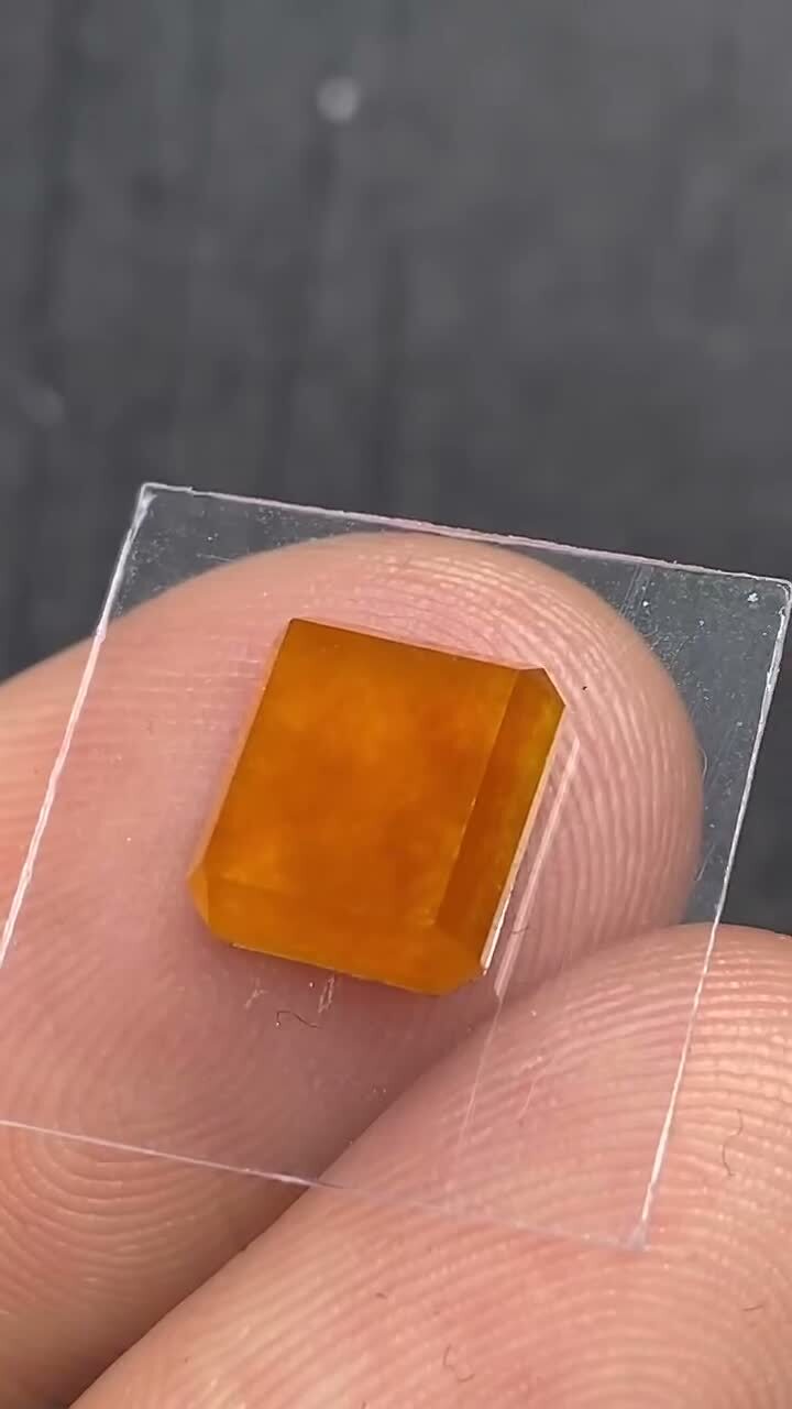 翡翠冰黃方塊,天然翡翠A玉, 緬甸玉, Jade, Jadeite