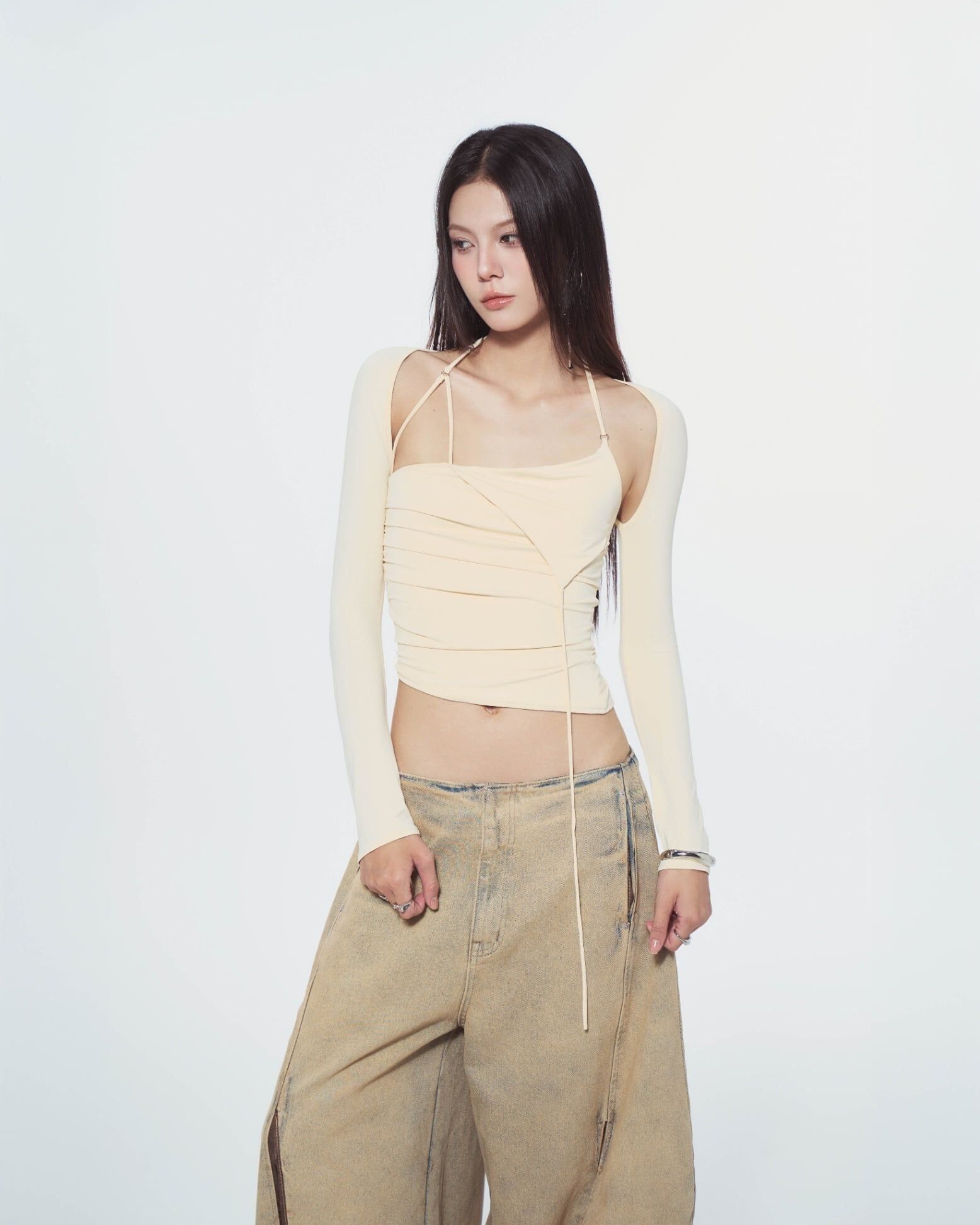BUNNYHILL SANSA LONG SLEEVE TOP 長袖 斜裁 上衣