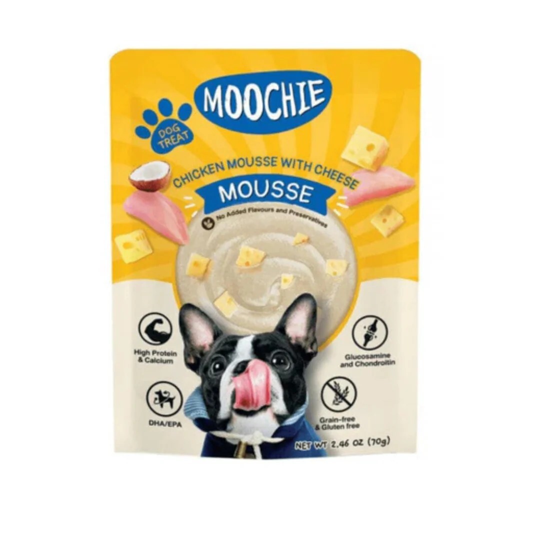 Moochie 狗濕糧．雞肉芝士慕絲70g