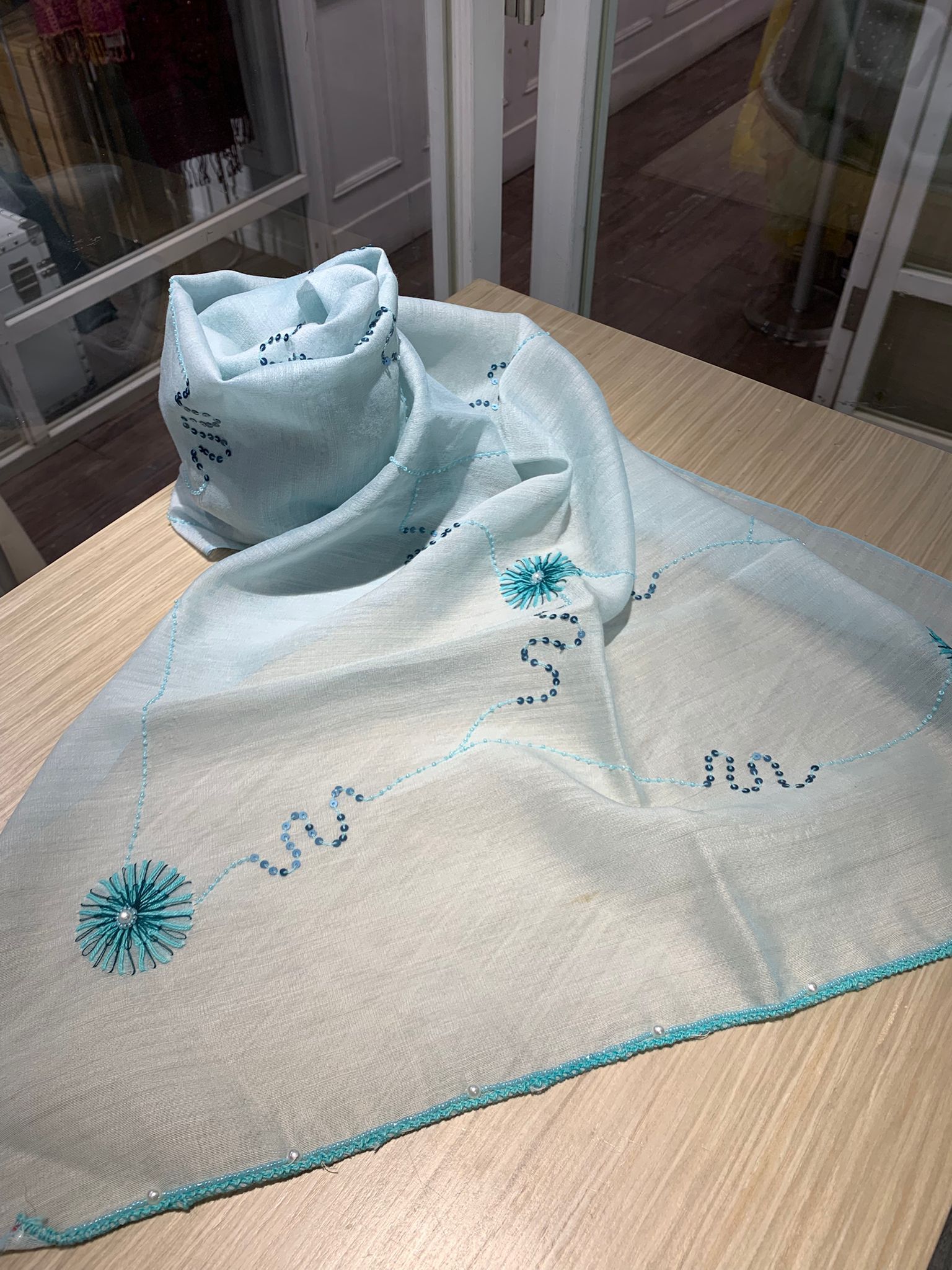 HKCG0428-007 75% Wool 25% Silk 約: 60 x190 cm (AA07) (A7)