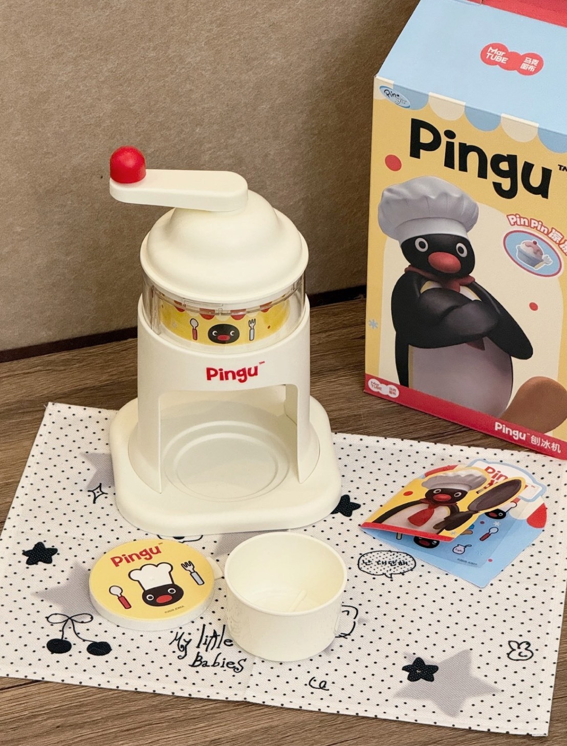 正版授權PINGU聯名款 DIY 手動刨冰機禮盒