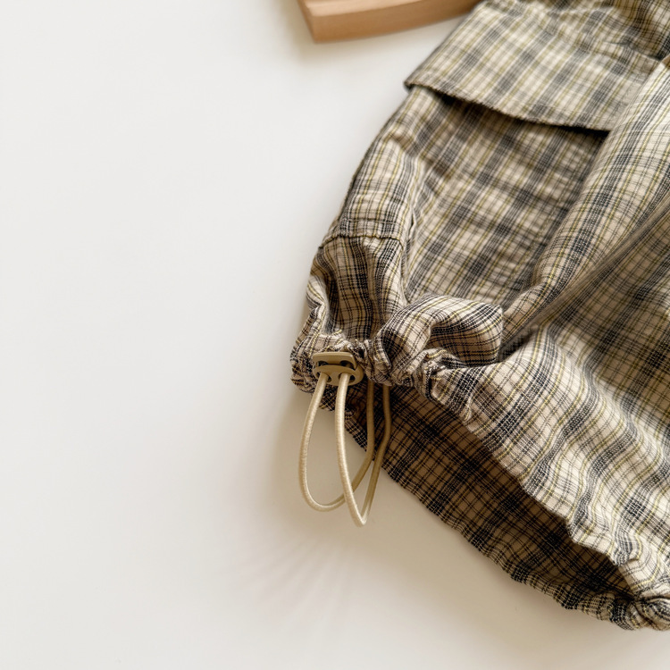 格紋工裝休閒褲