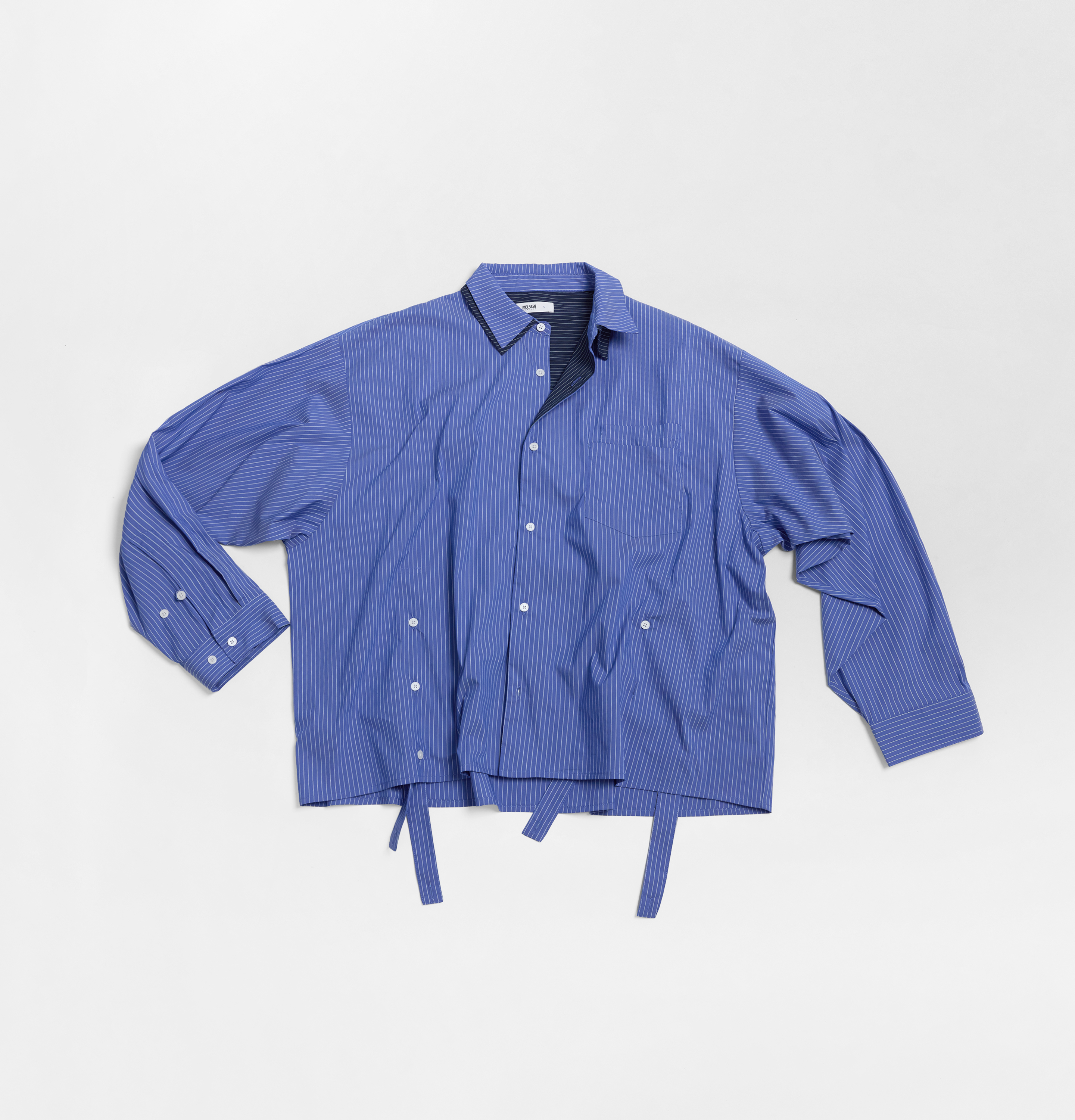 MELSIGN - Dual Role Stripe Shirt - D-Blue