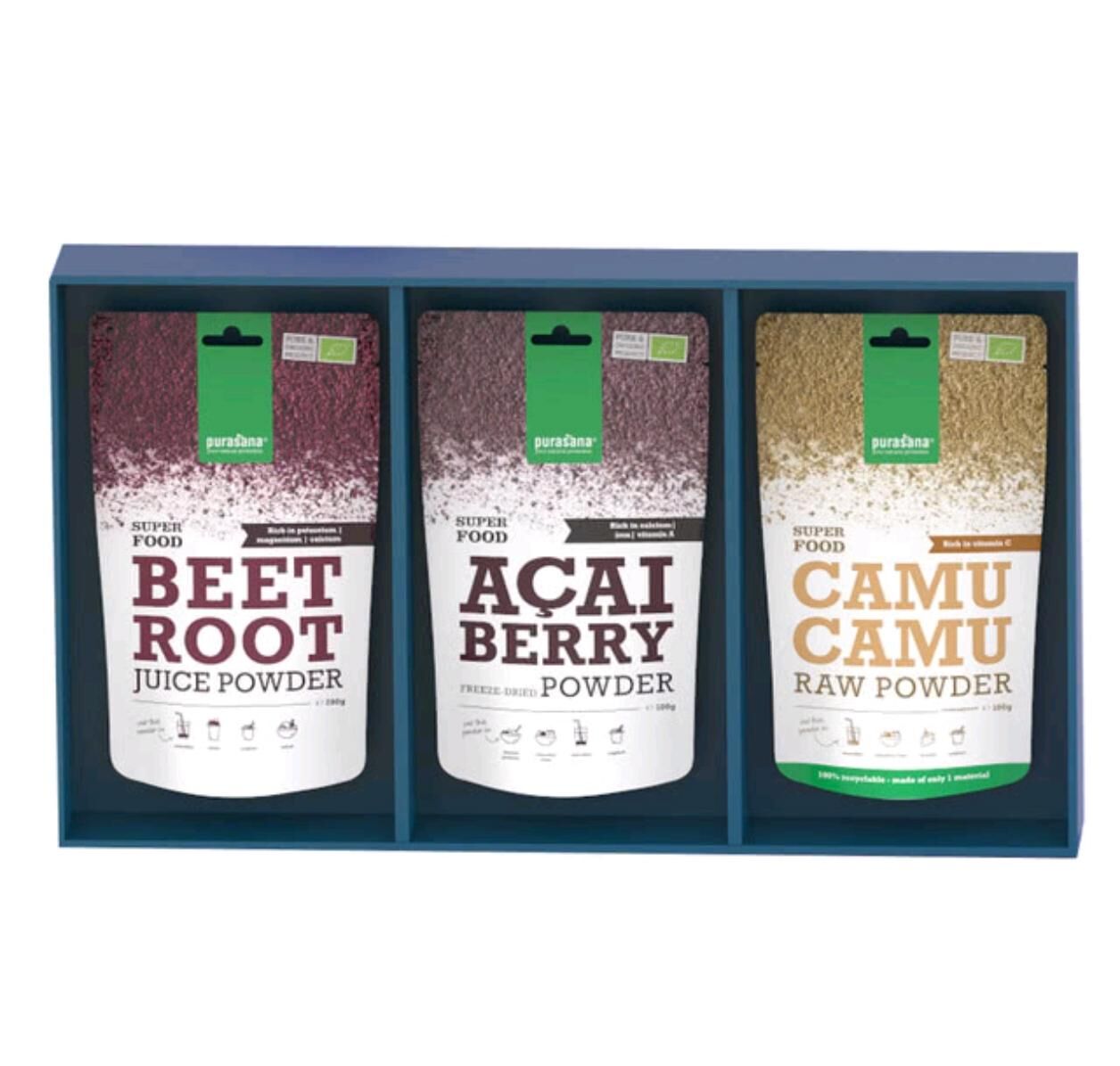 Purasana 有機套裝 (巴西莓粉+甜菜根粉+卡姆果粉) 各100克 x 3袋