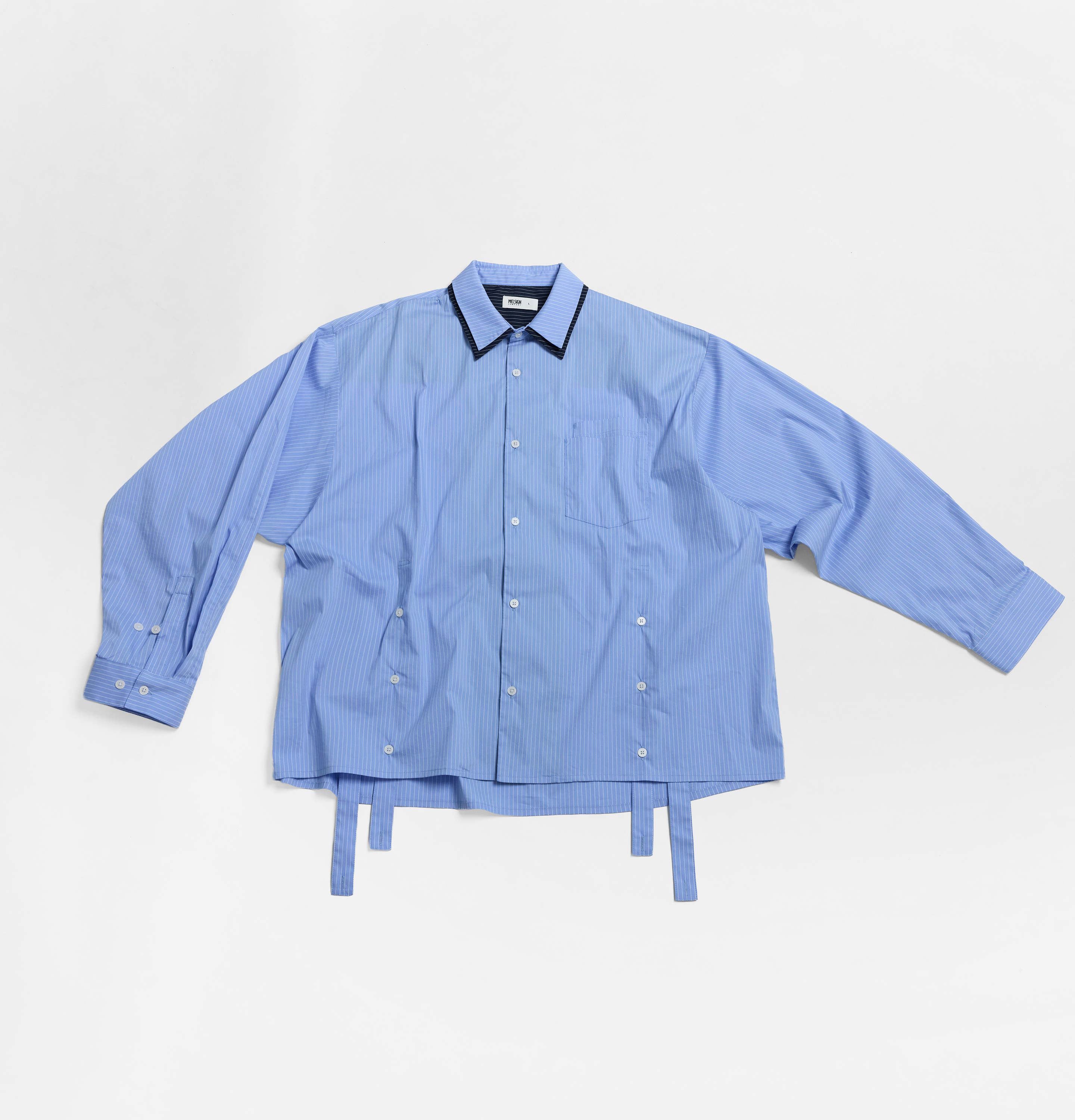 MELSIGN - Dual Role Stripe Shirt - Blue