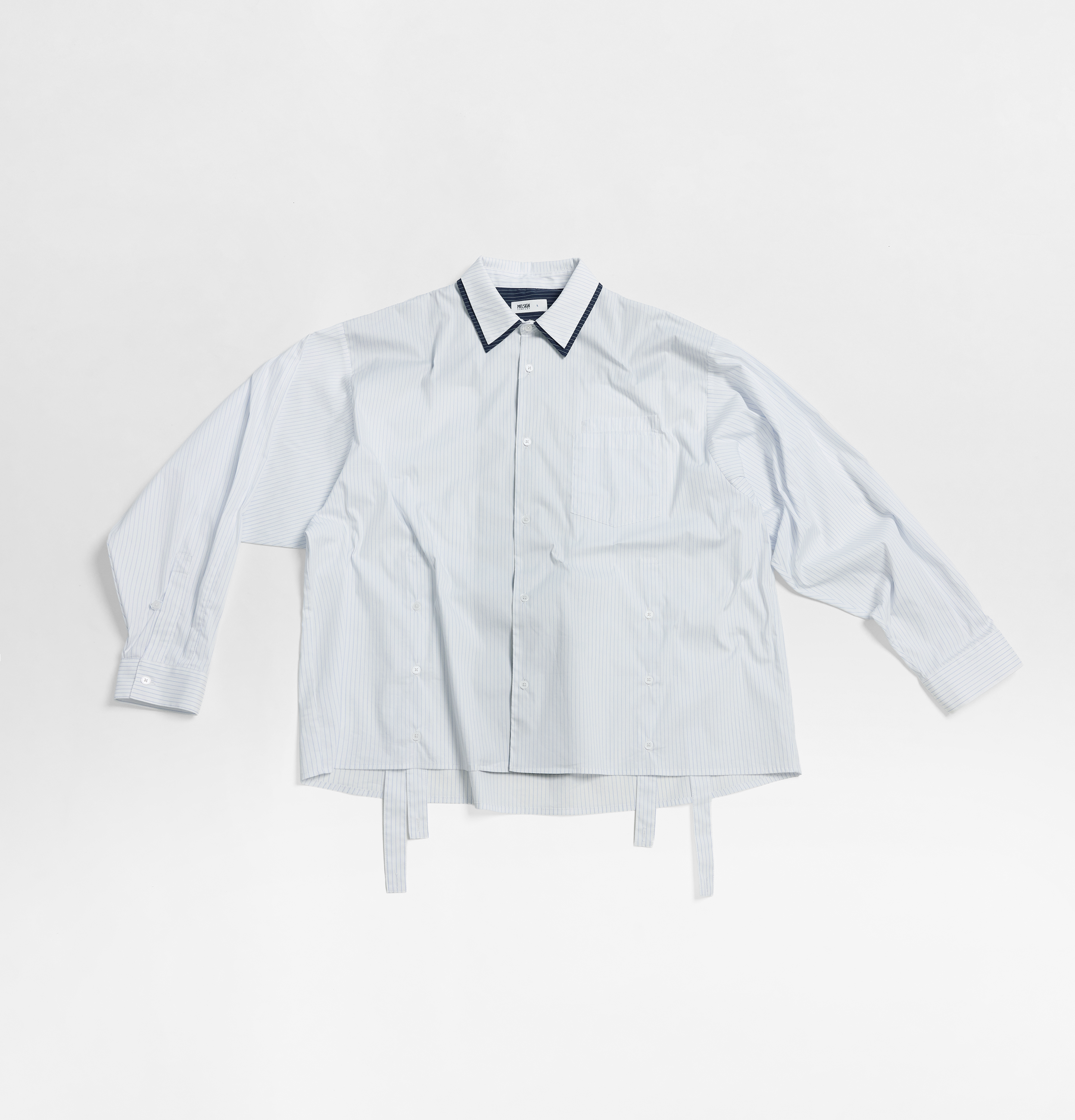 MELSIGN - Dual Role Stripe Shirt - White