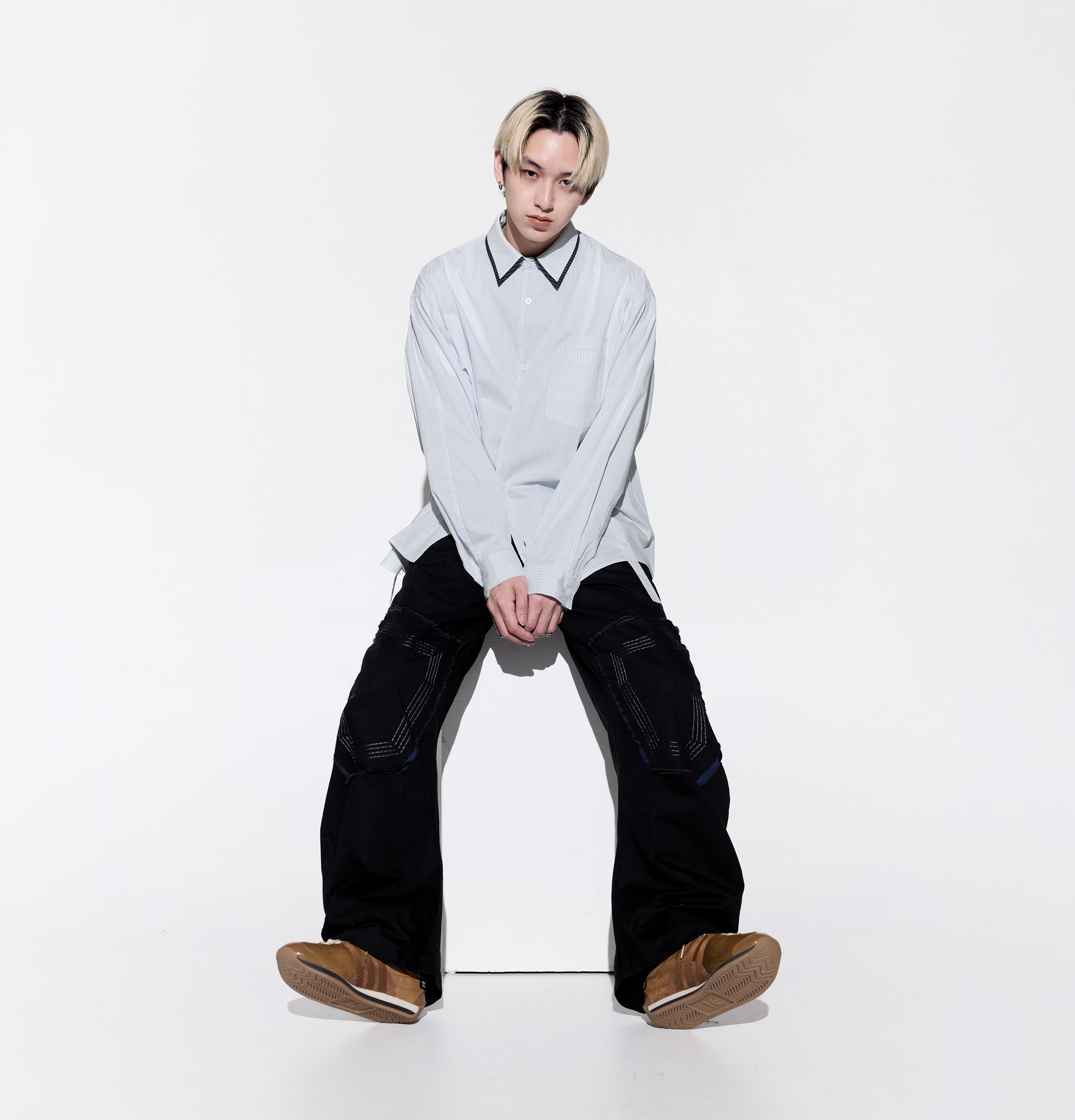 MELSIGN - Dual Role Stripe Shirt - White