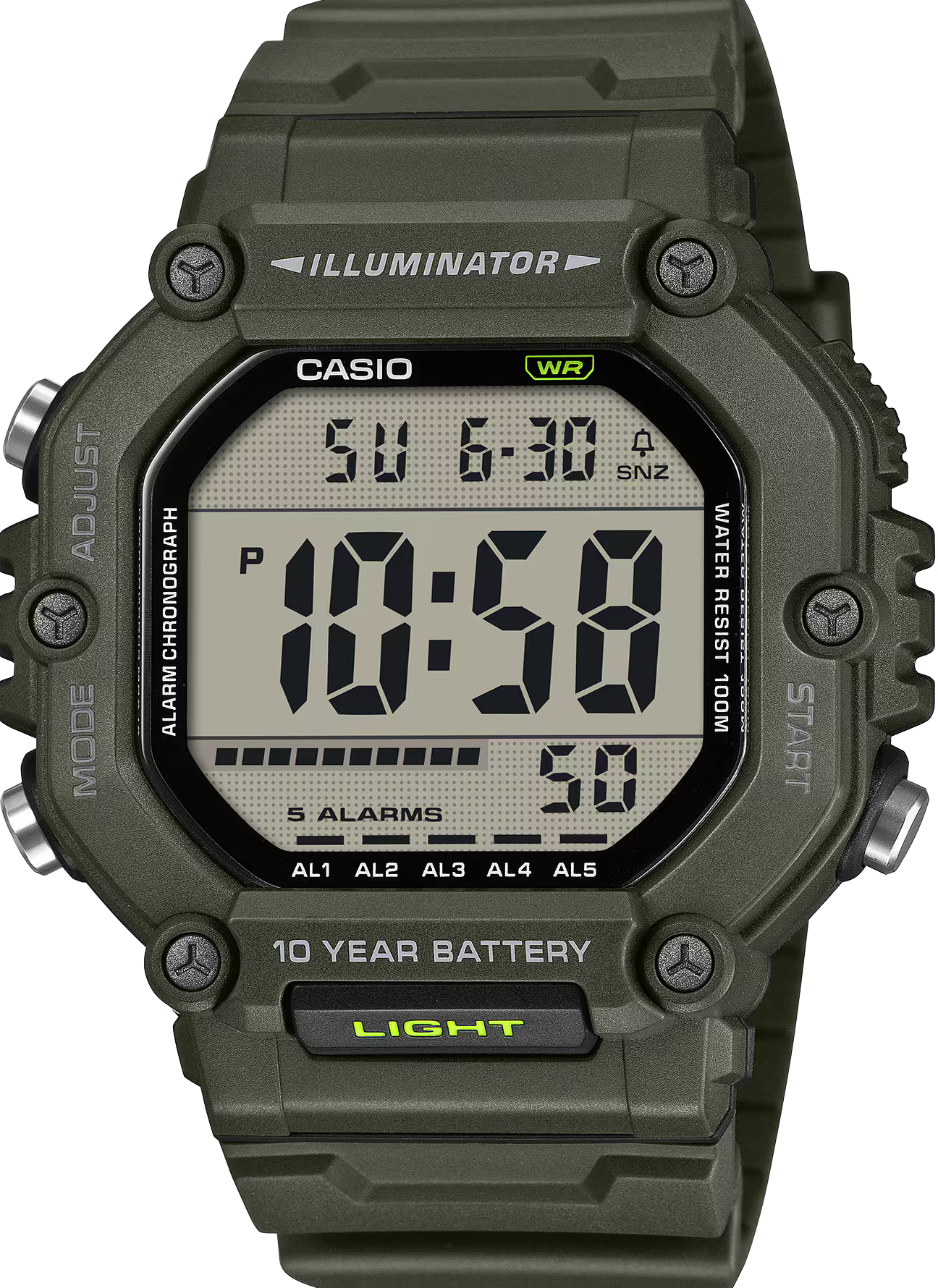 萬年鐘錶 - CASIO  卡西歐 大地色方形電子錶 AE-1600HX-3  錶徑 : 49.7mm