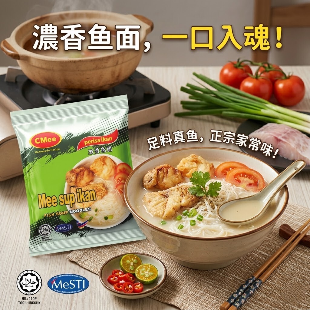 【直播】CMee LX042404 濃香魚面 140g  (1套4包)