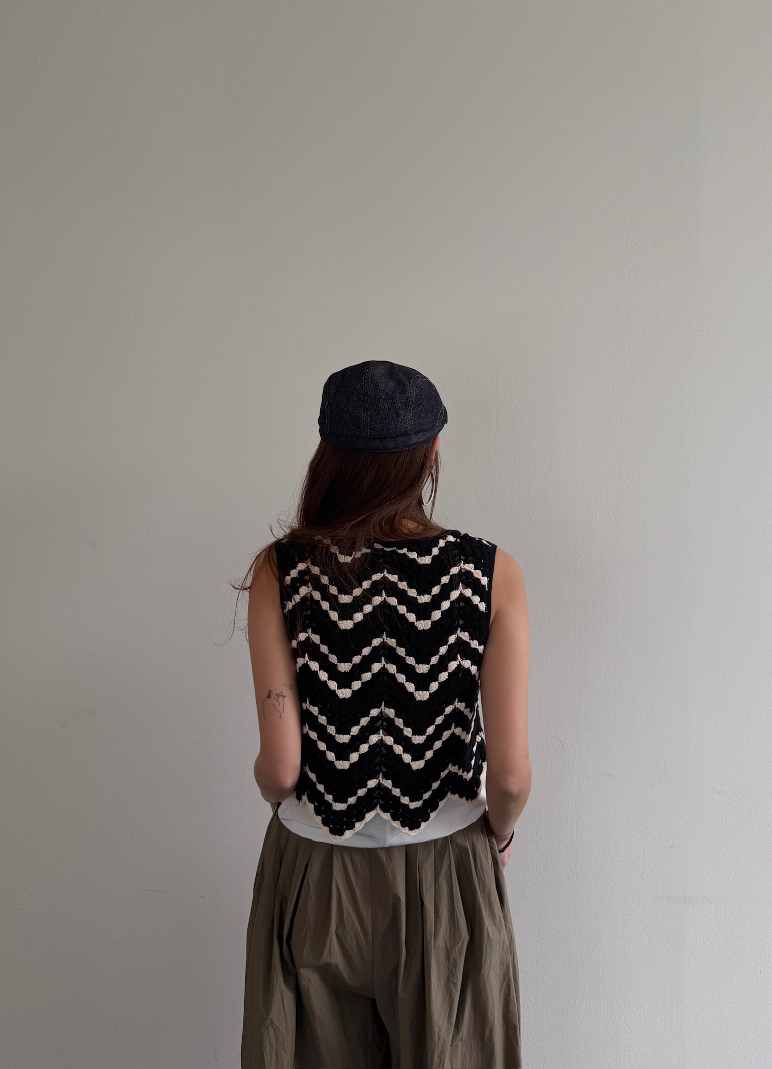 Handmade crochet crop vest