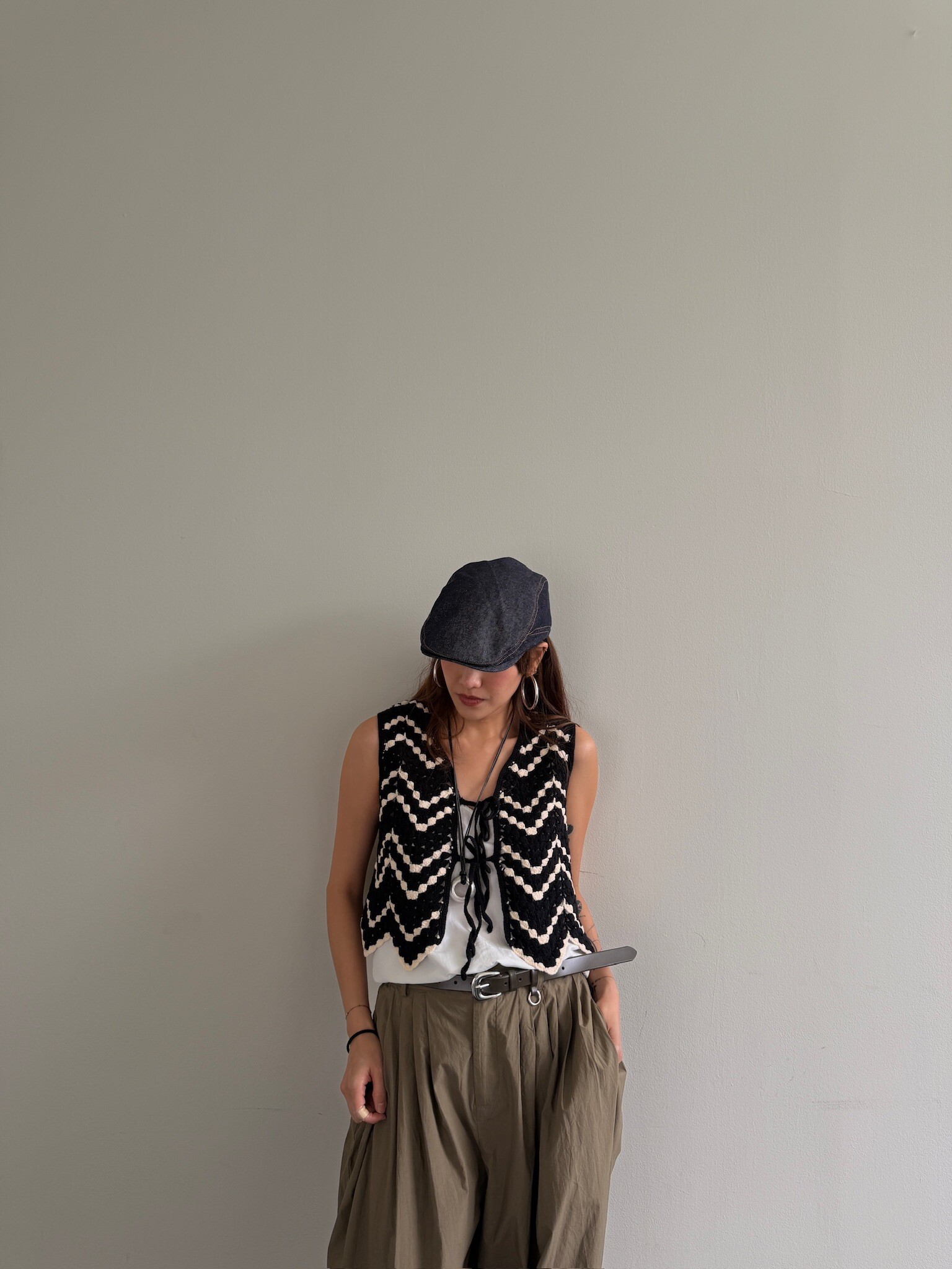 Handmade crochet crop vest