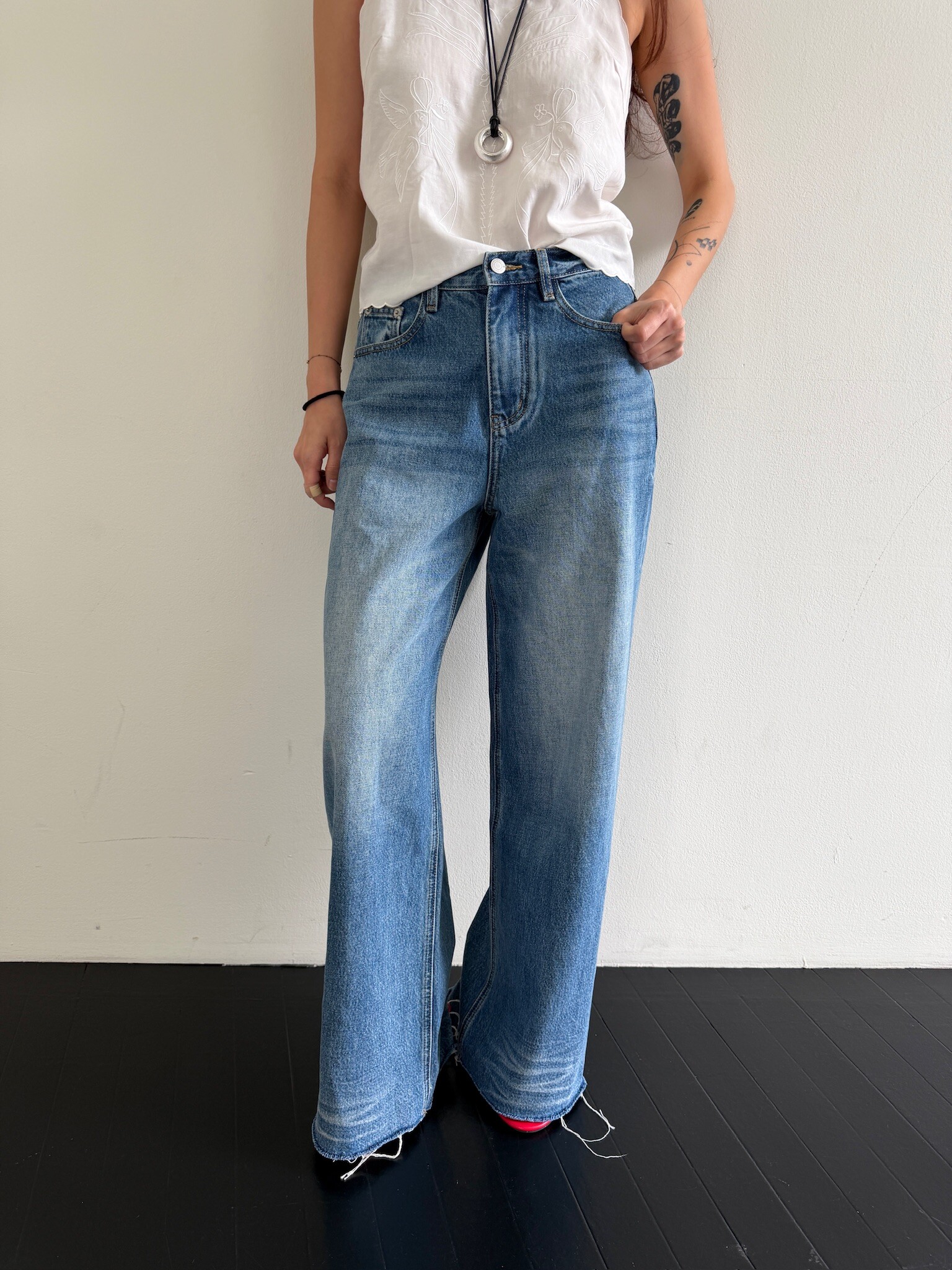 Washed soft jeans