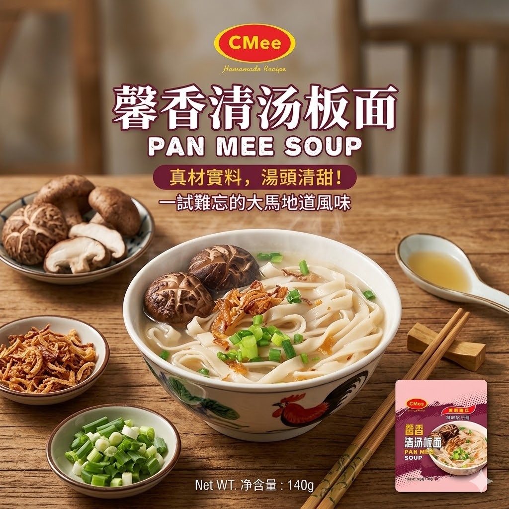【直播】CMee LX042405 馨香清湯板面 140g (1套4包)