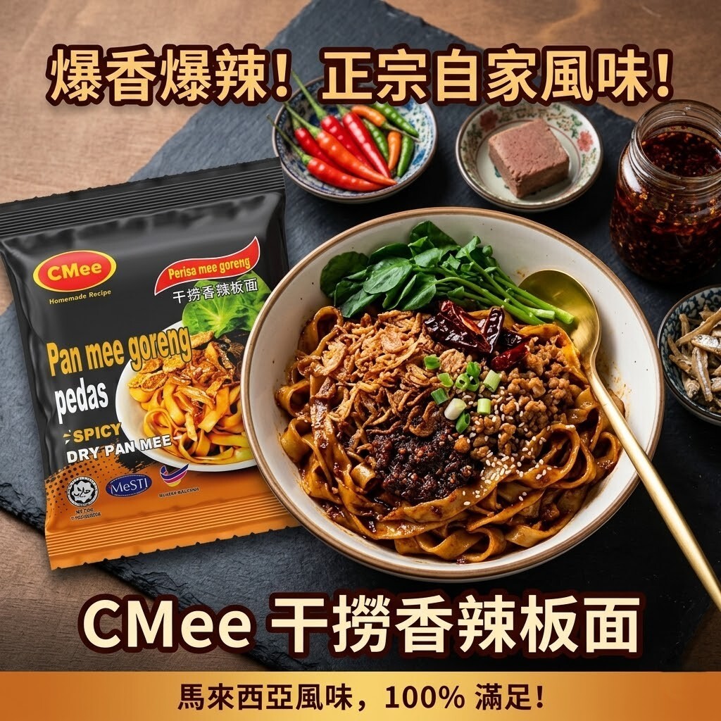 【直播】CMee LX042406 干撈香辣板面 140g  (1套4包)