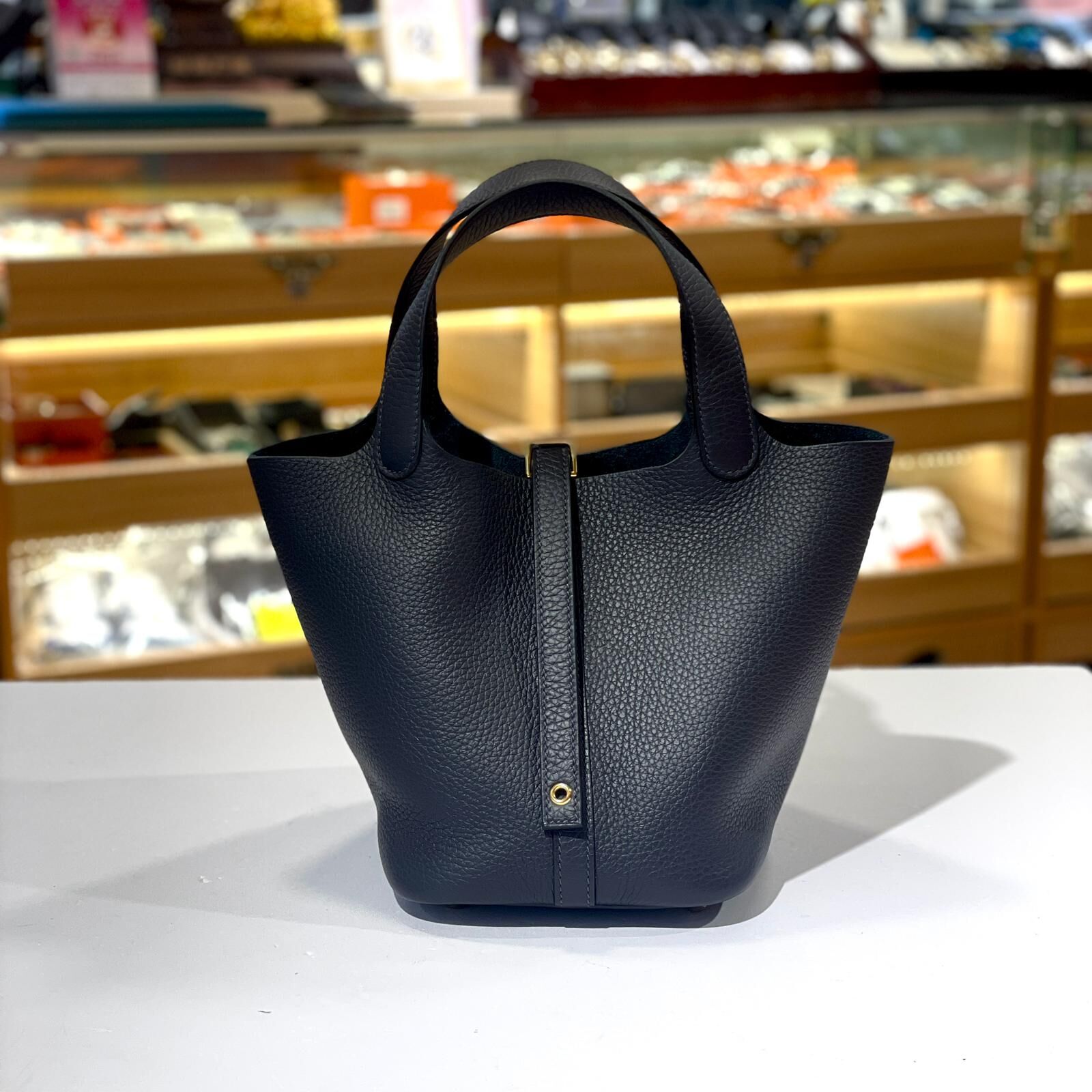 全新HERMES PICOTIN 18 K刻 3Y CABAN GHW 深藍色TC皮 #BRAND NEW #香榭站正品