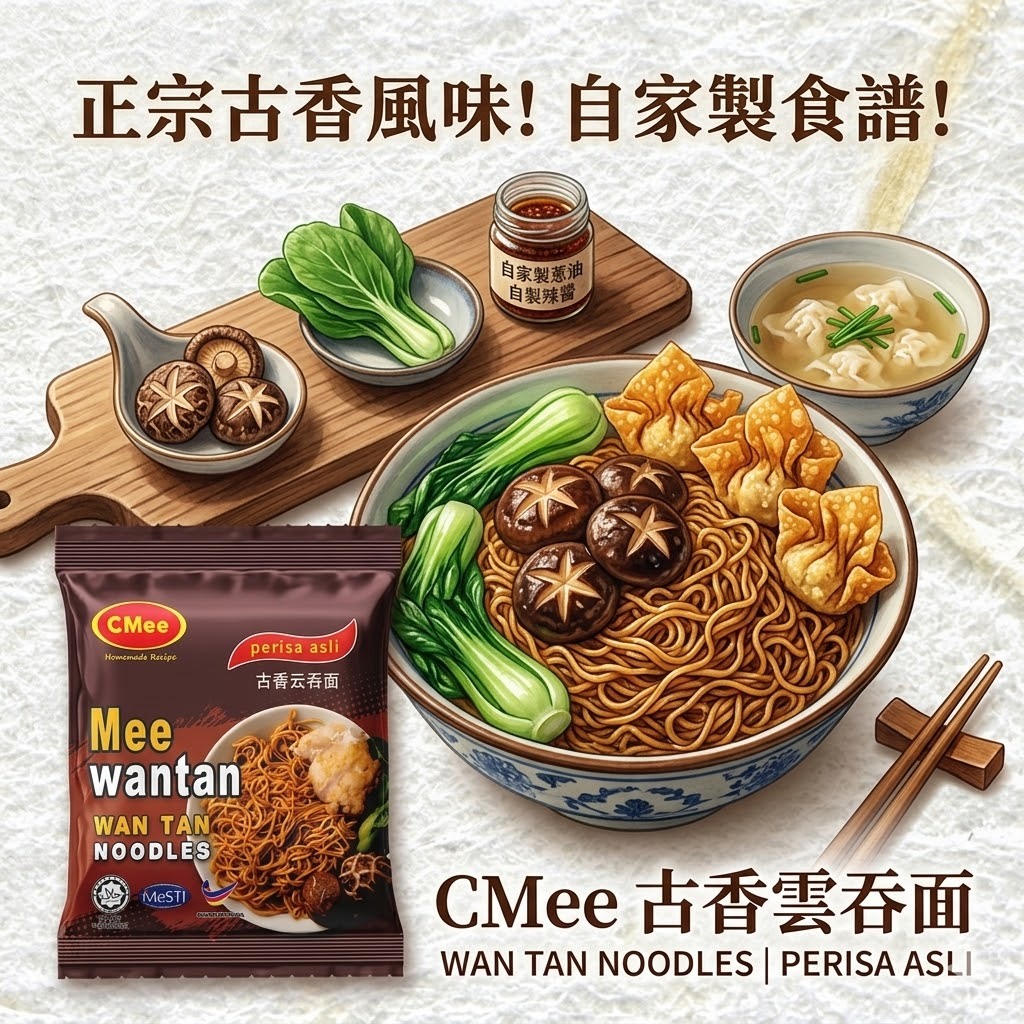 【直播】CMee LX042407 古香雲吞面 140g  (1套4包)