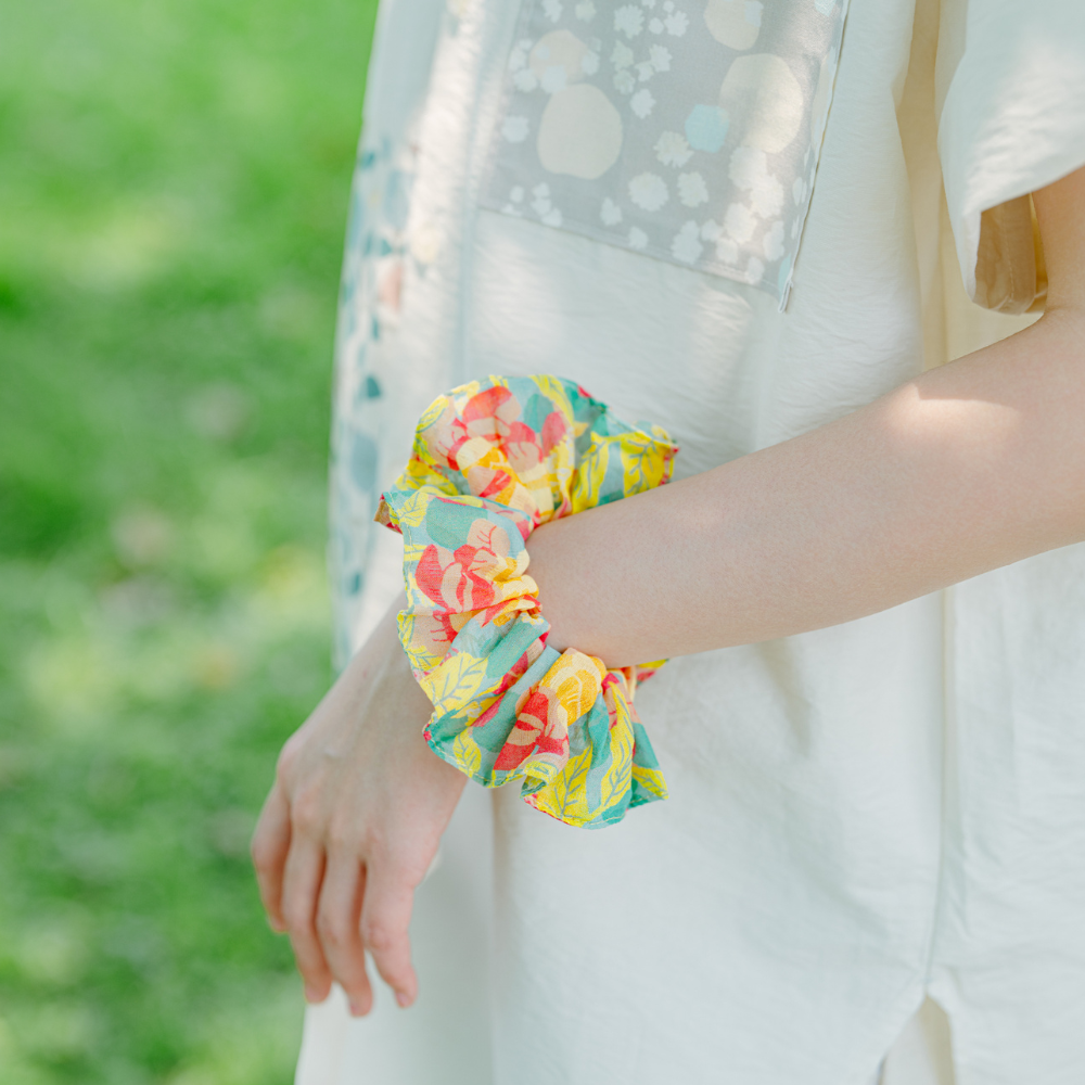 Flower-like Hair Scrunchie/Native Trees/Taiwan Golden-rain Tree