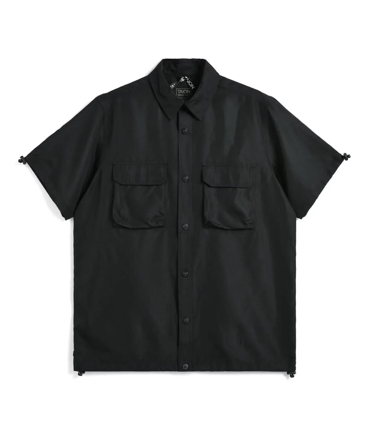 TAION NON DOWN MILITARY ADJUST SHIRTS HALF-SLEEVE TAION-019SHNDML-2 BLACK