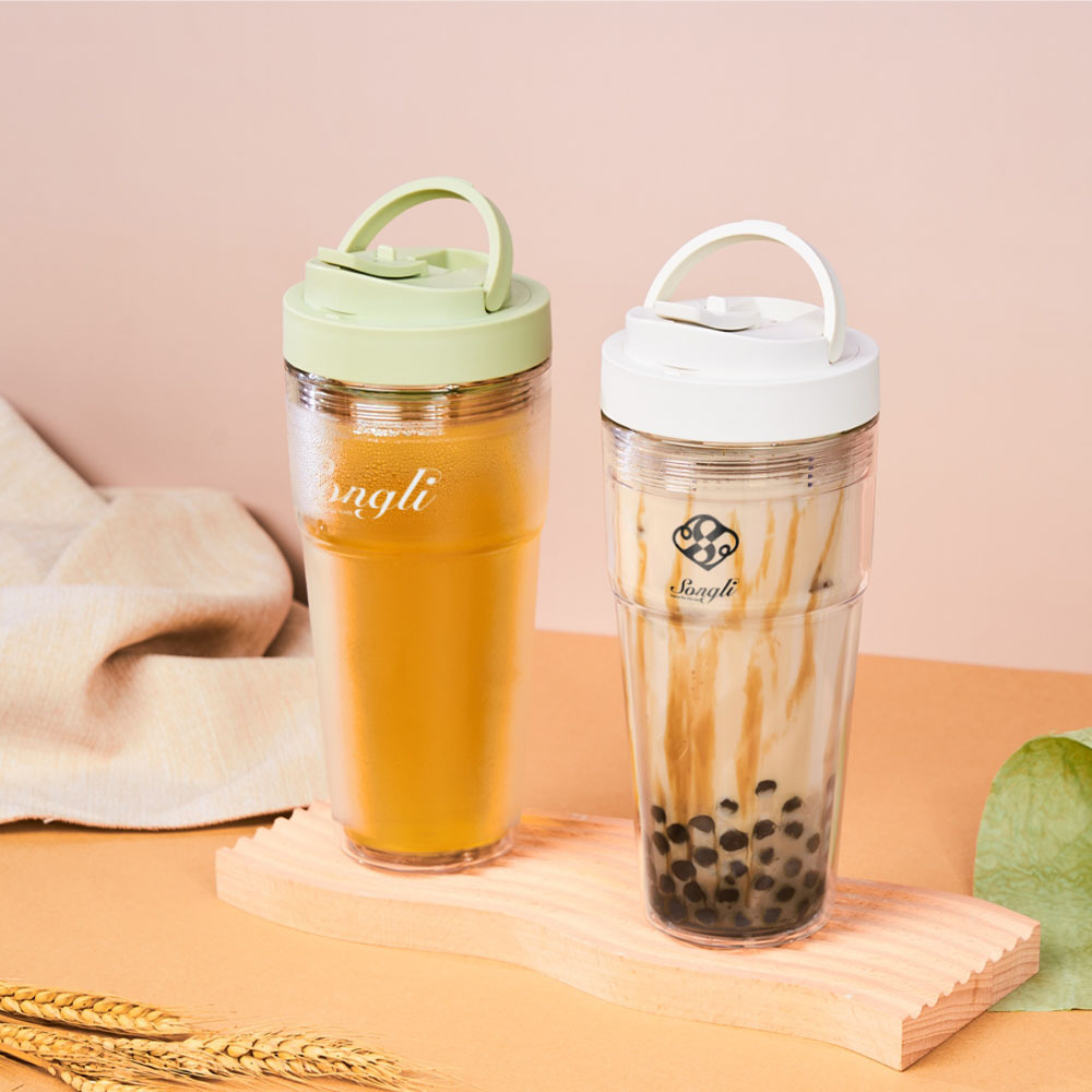 頌禮 × WOKY 聯名｜客製化雙層透明杯750ml｜SGS認證不滴水｜純透質感設計・送禮首選