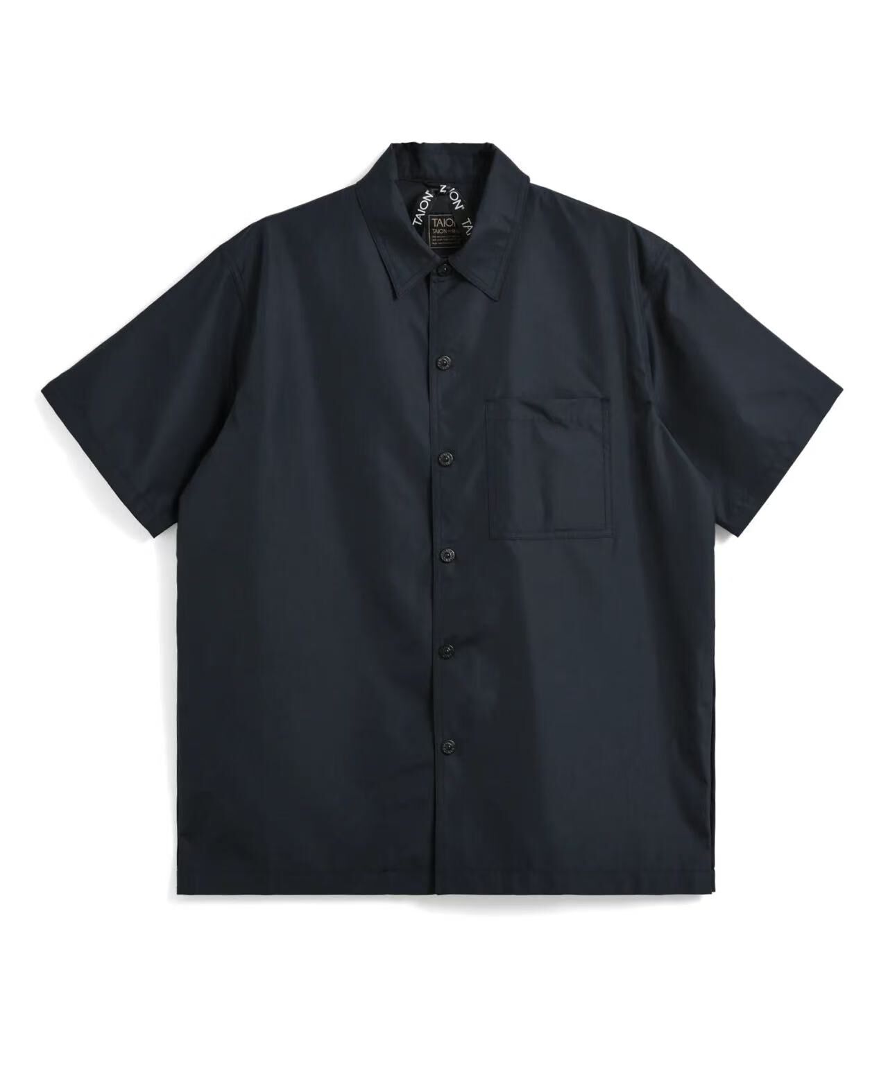 TAION NON DOWN MILITARY BUTTON SLIT SHIRTS HALF-SLEEVE TAION-019SHNDML-4 D.NAVY