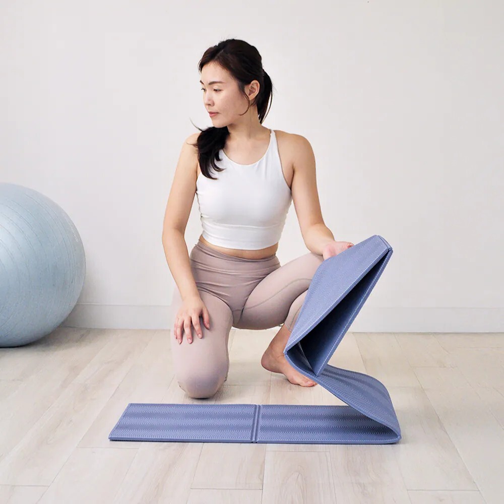 【LOTUS】台灣製TPE雙摺疊瑜珈健身墊超慢跑墊 5mm