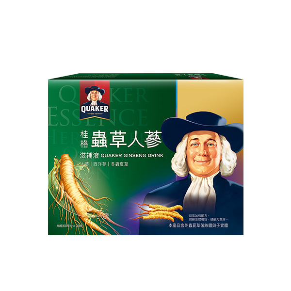(折後$4794再送活靈芝)桂格蟲草養氣人蔘60mlX30瓶X3盒【輸優惠碼 gs2026 折$666，折後$4794，單瓶下殺$53 再送雙效活靈芝禮盒(市價$599)】