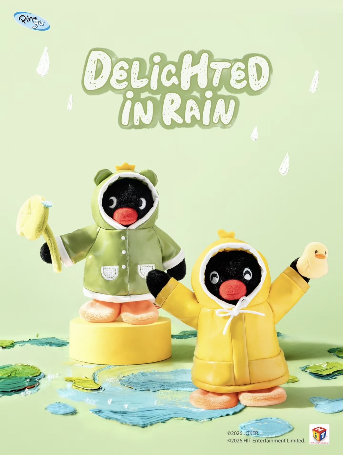 PINGU 企鵝家族 雀躍雨天系列 雨衣企鵝 玩偶吊飾