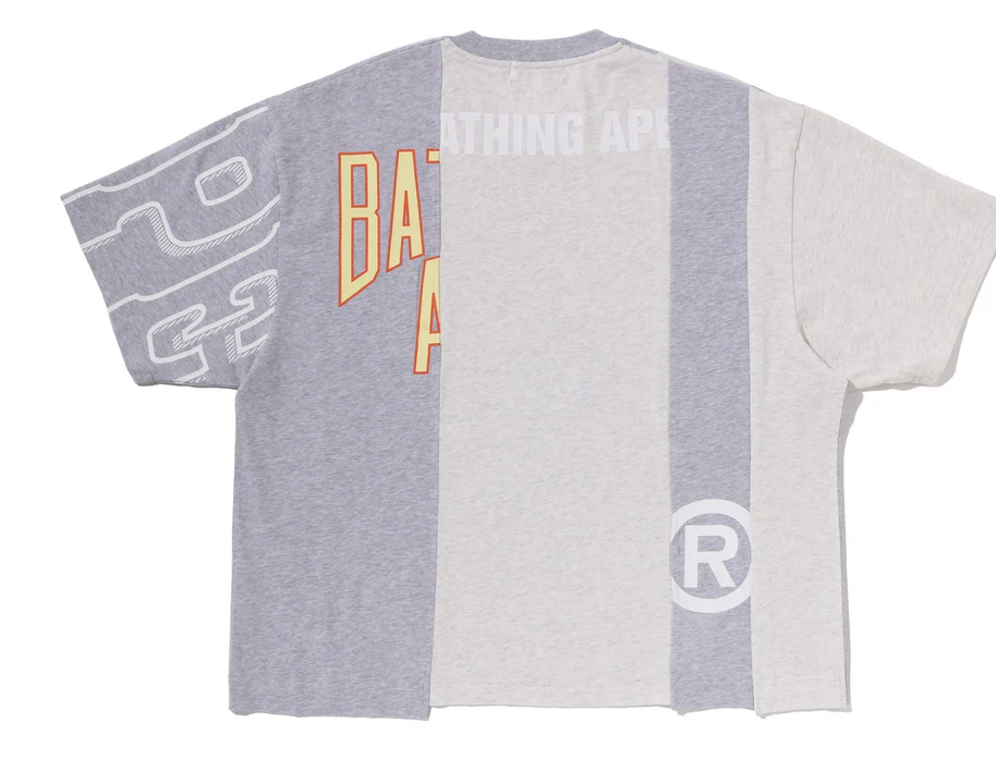 【BAPE男生】0425 發售 寬短版型 UPCYCLED MULTI LOGO CROPPED FIT TEE